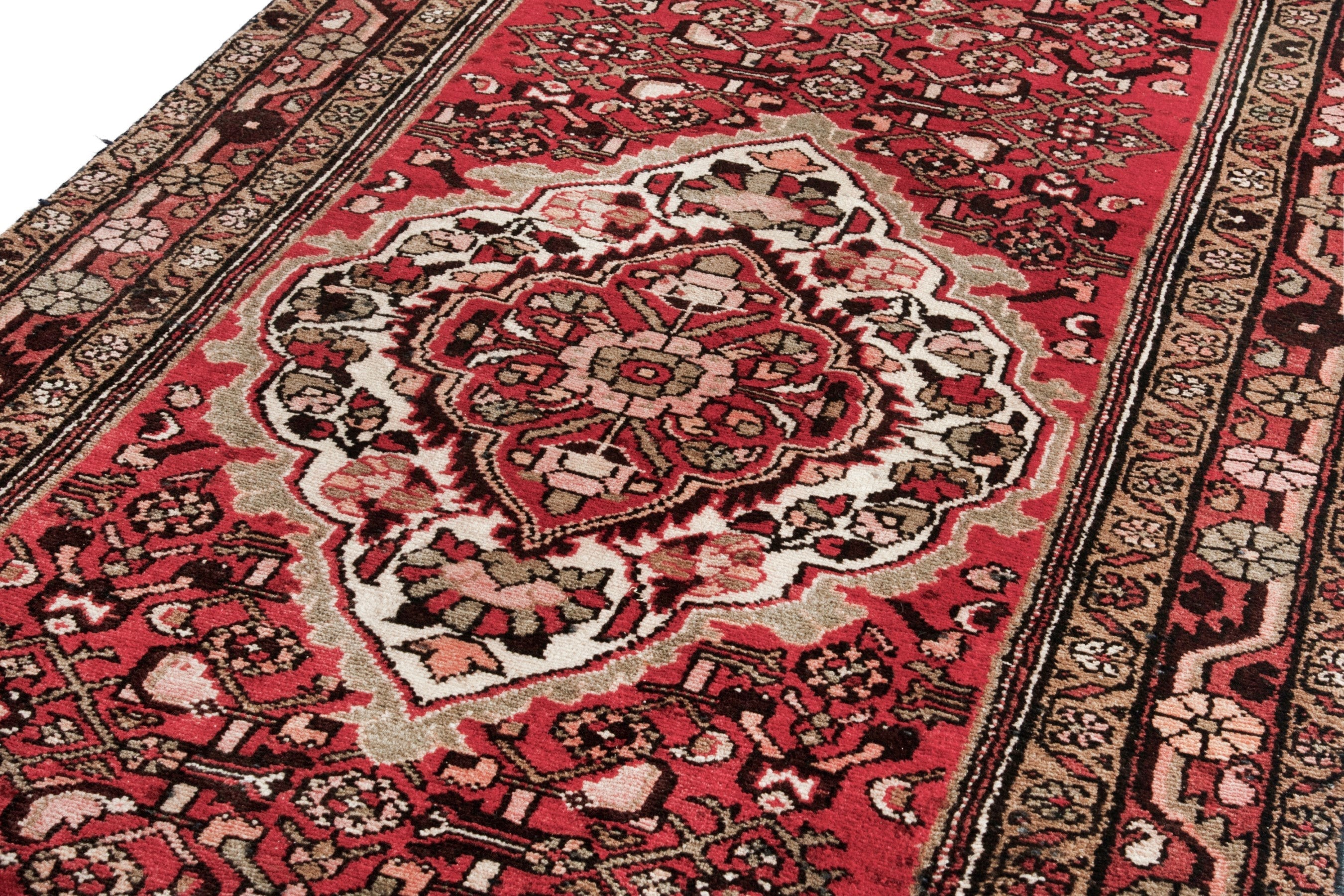 Persian Hamedan runner rug in deep red and terracotta, view 7 of 17