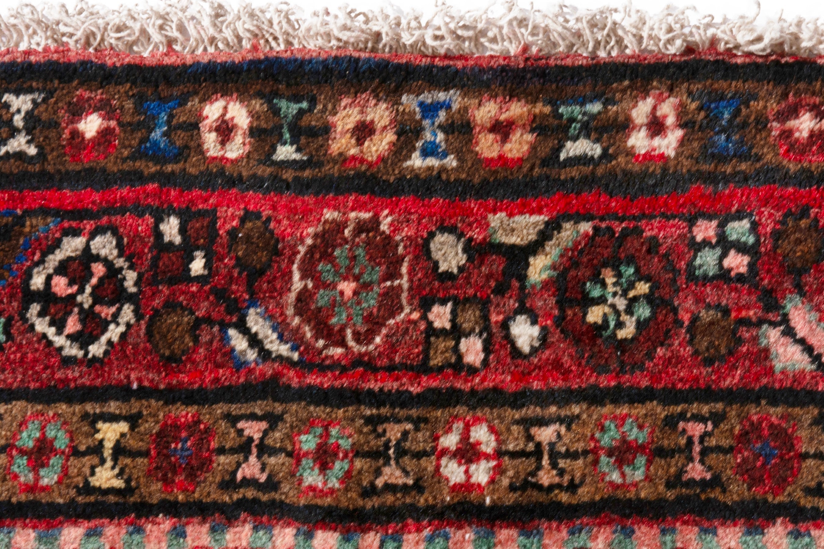 Persian Hamedan runner rug in burgundy and deep red, view 13 of 20