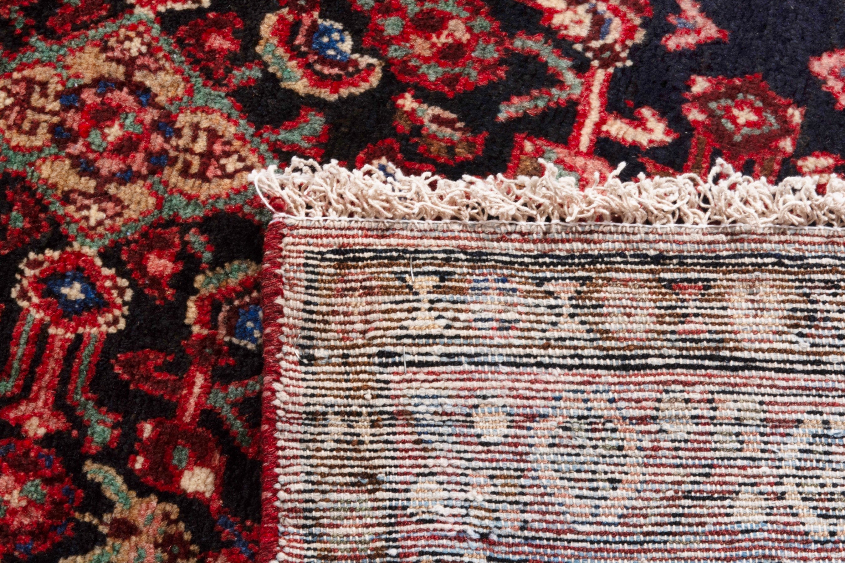 Persian Hamedan runner rug in burgundy and deep red, view 20 of 20