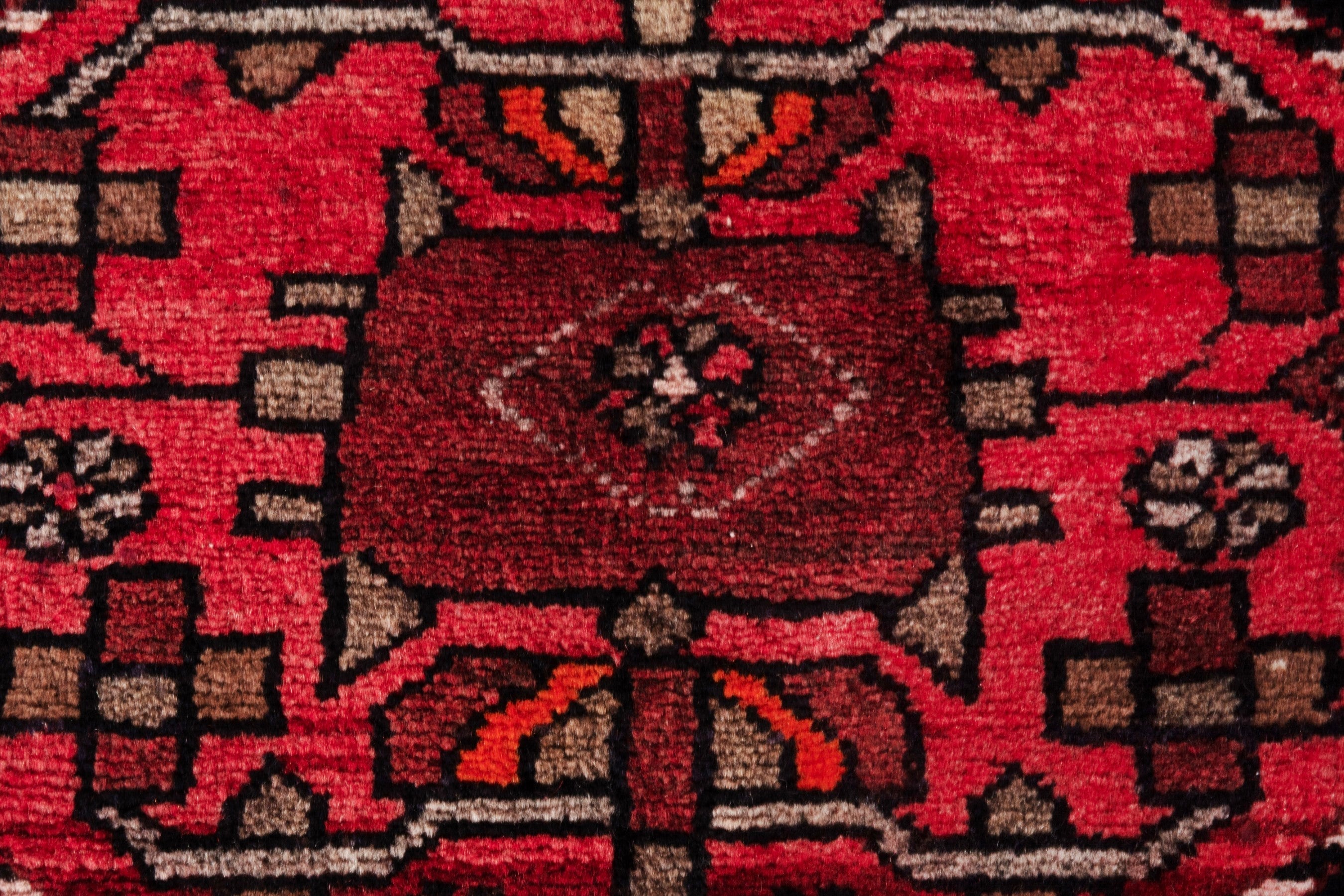 Persian Hamedan runner rug in navy and deep red, view 15 of 20