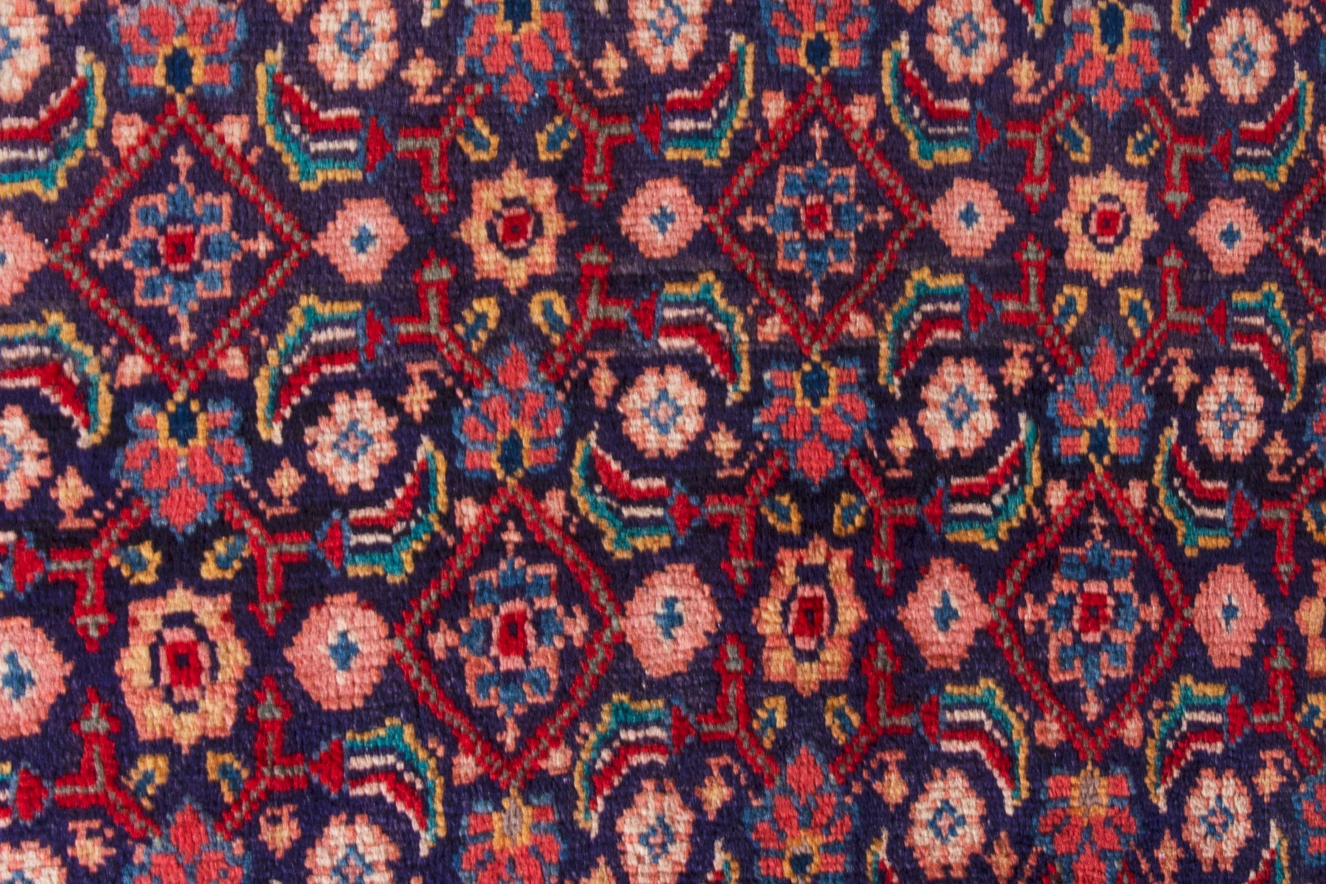 Persian Arak runner rug in burgundy and deep red, view 15 of 20