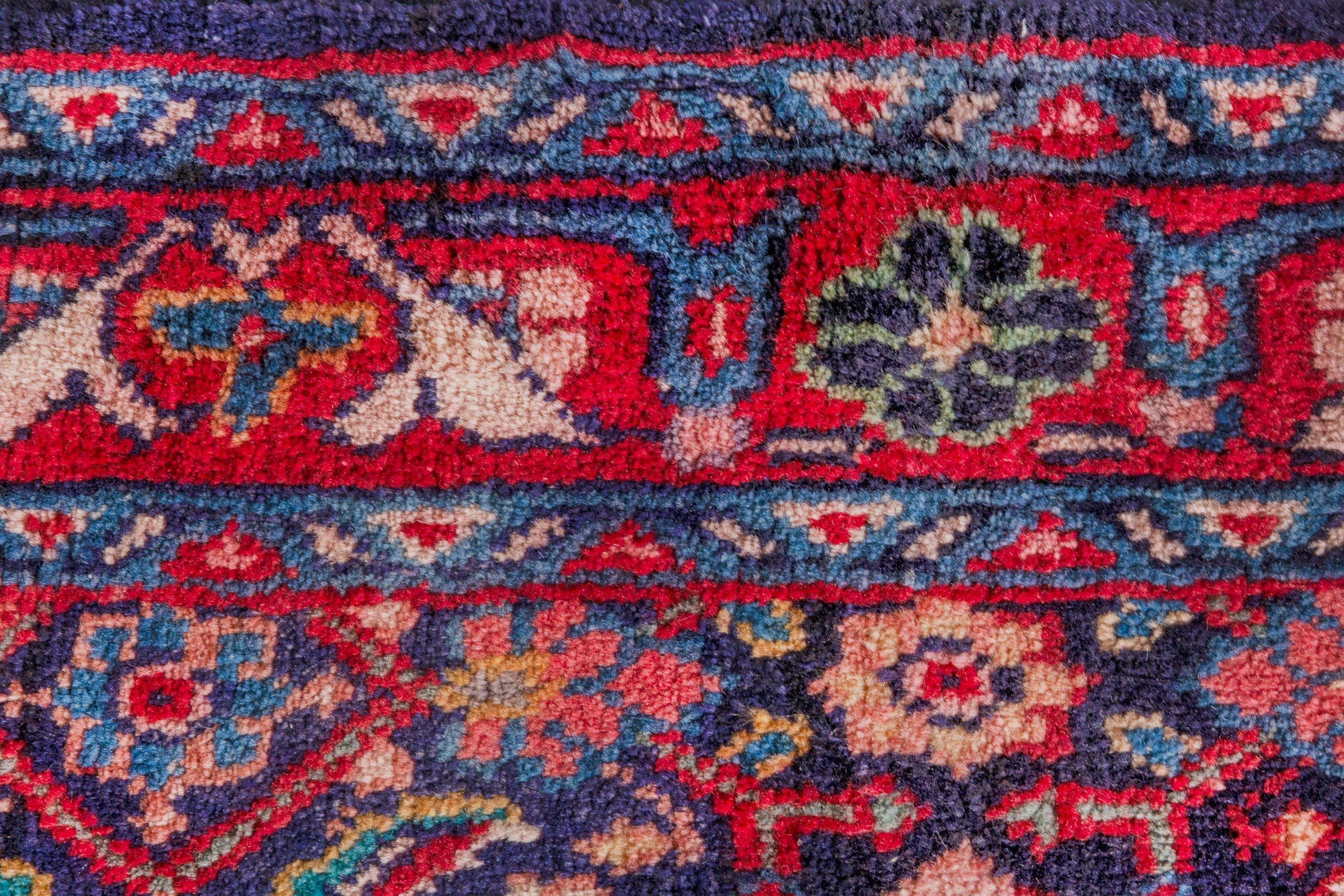 Persian Arak runner rug in burgundy and deep red, view 11 of 20