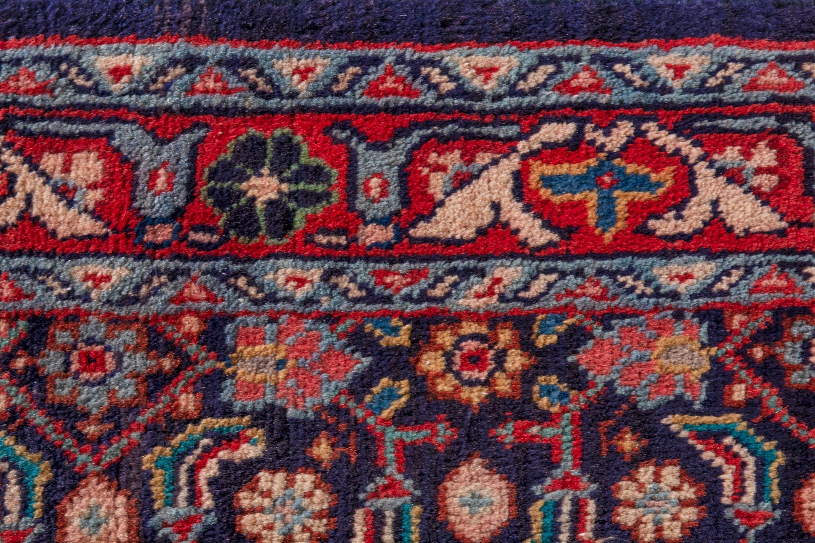 Persian Arak runner rug in burgundy and deep red, view 13 of 20