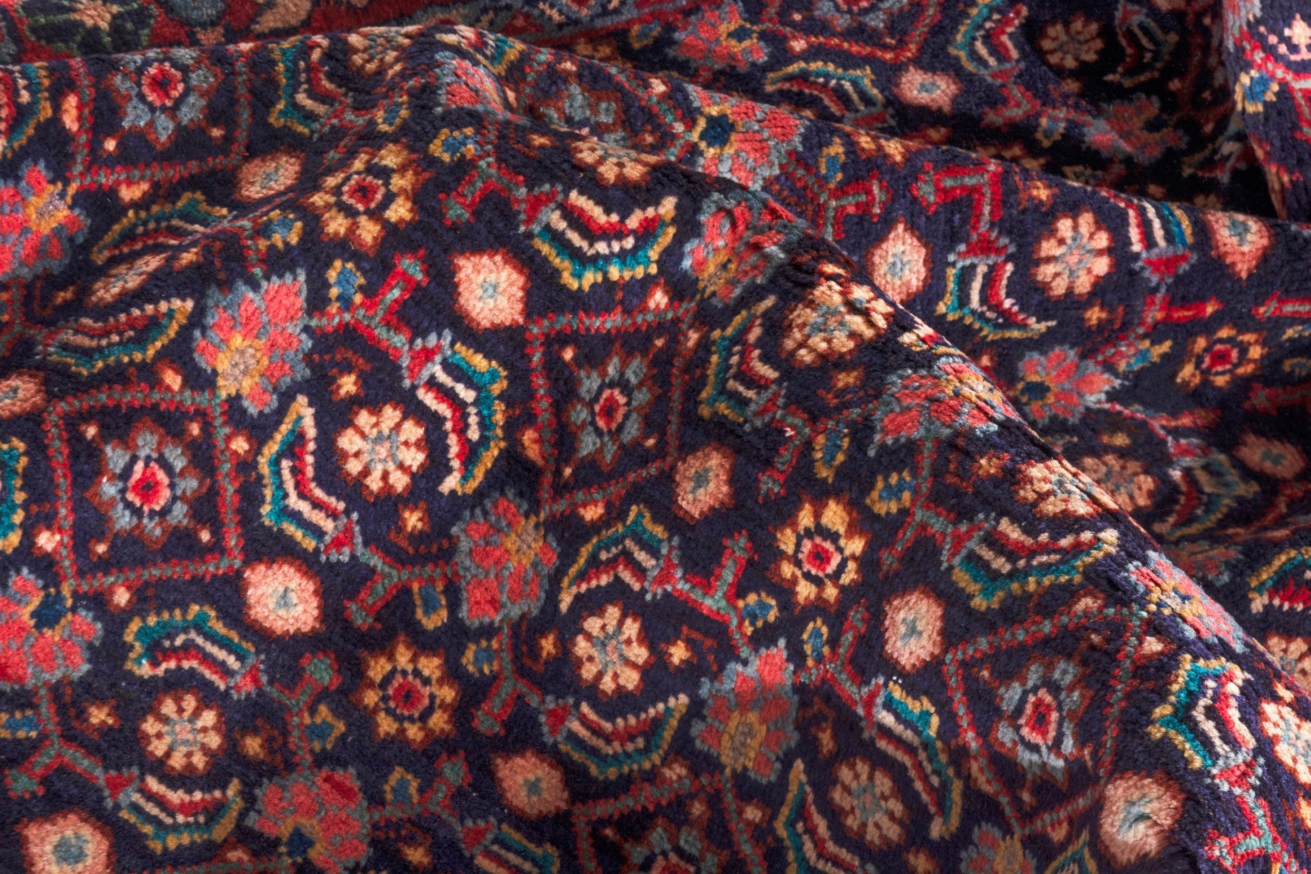 Persian Arak runner rug in burgundy and deep red, view 16 of 20