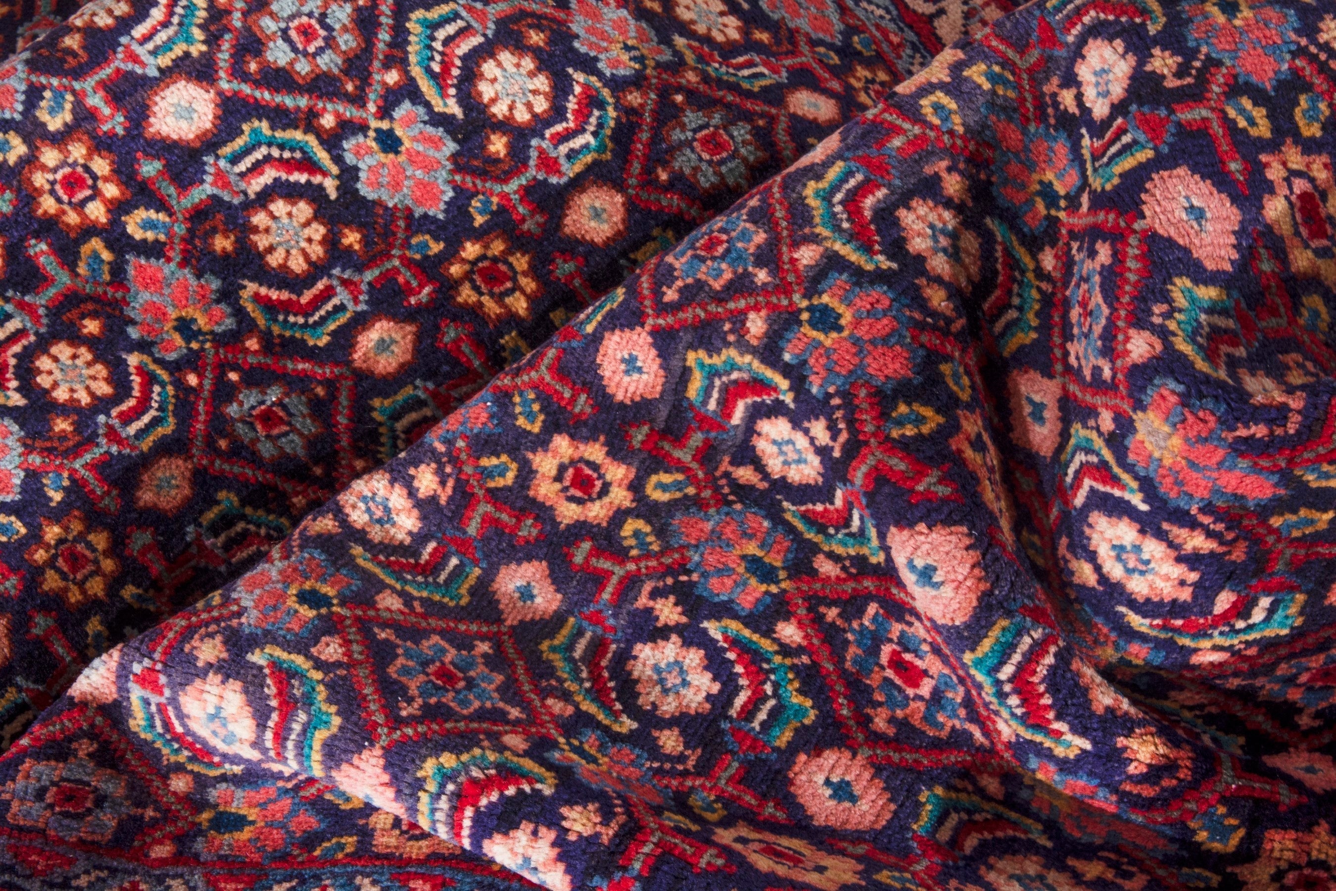 Persian Arak runner rug in burgundy and deep red, view 18 of 20