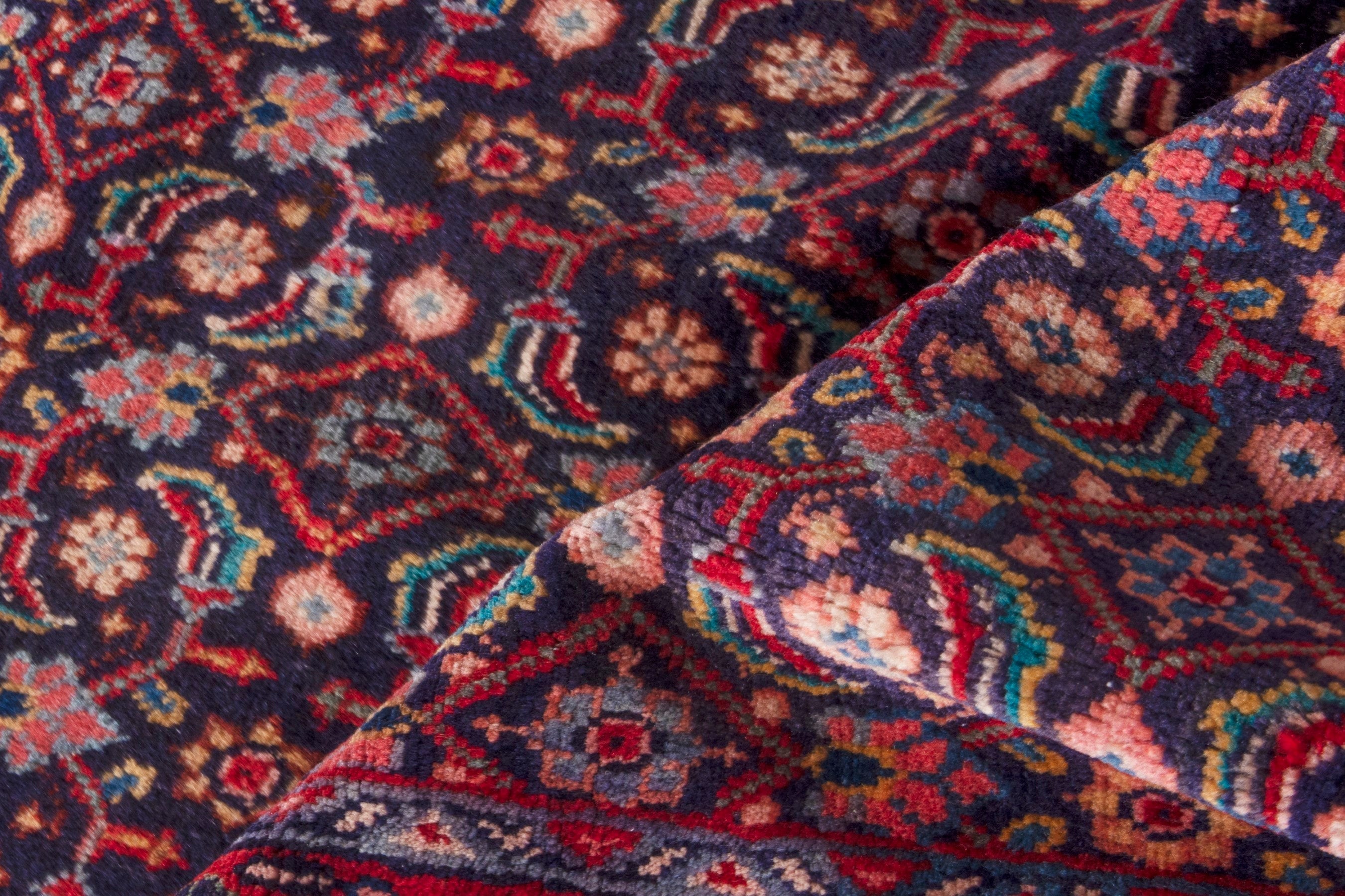 Persian Arak runner rug in burgundy and deep red, view 19 of 20