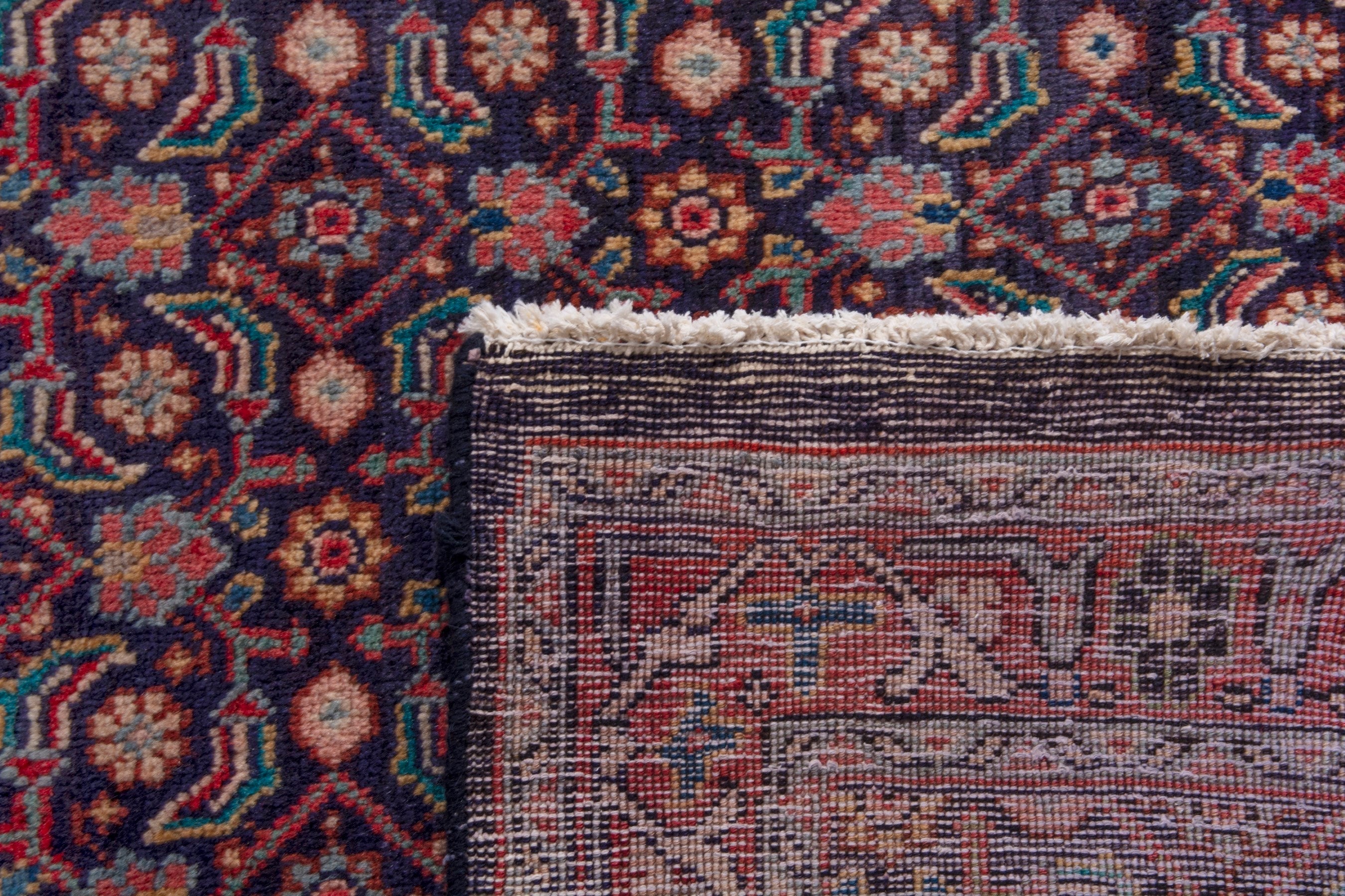Persian Arak runner rug in burgundy and deep red, view 20 of 20