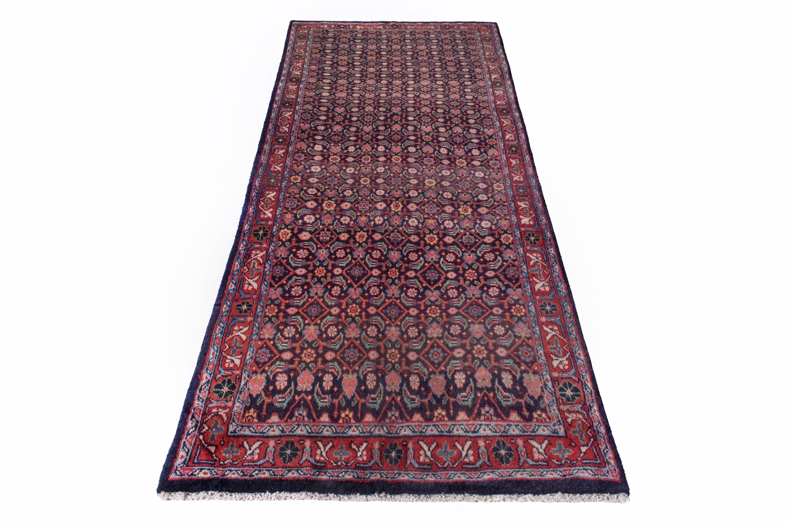 Persian Arak runner rug in burgundy and deep red, view 3 of 20