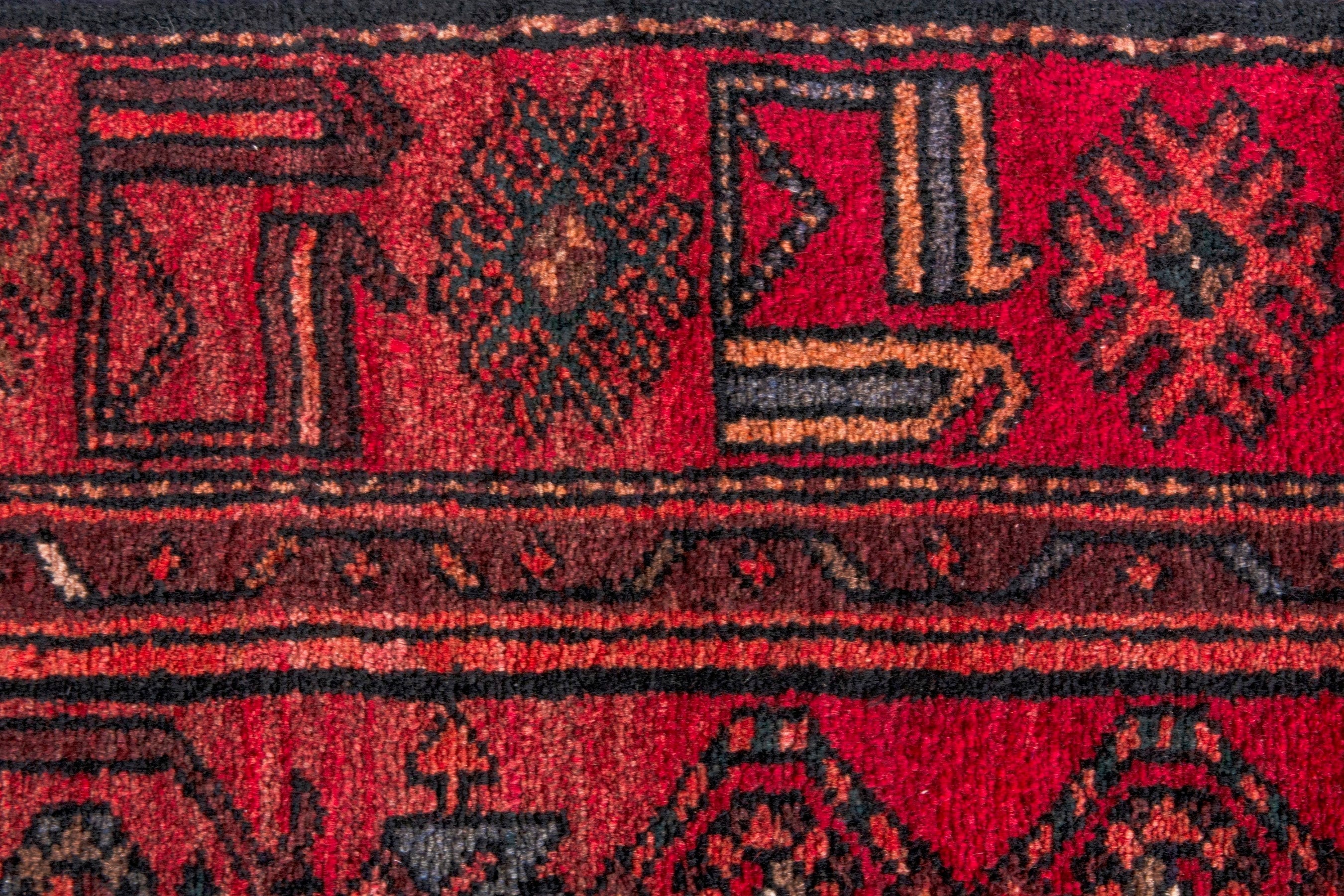 Persian Zanjan runner rug in deep red and burgundy, view 11 of 21