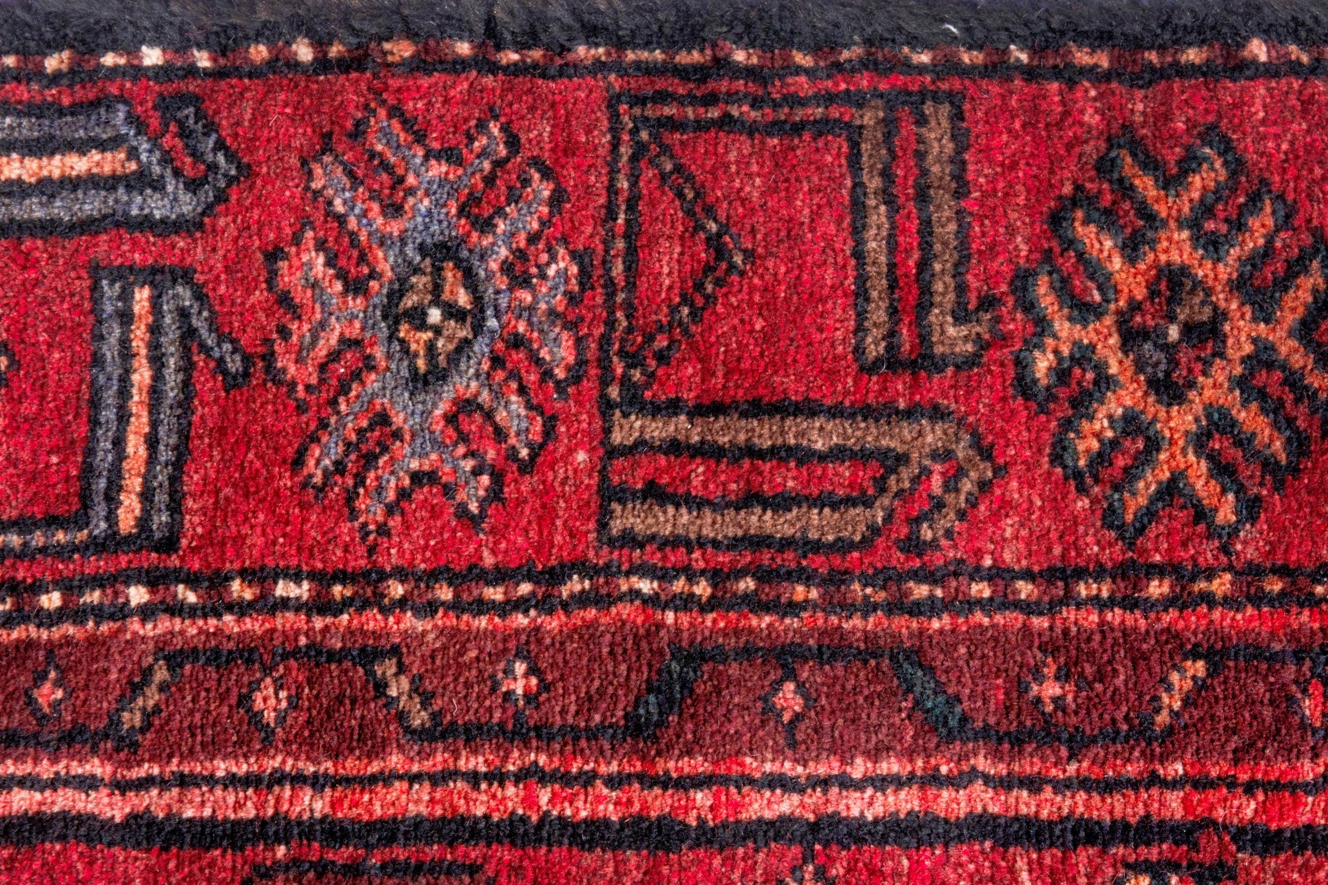 Persian Zanjan runner rug in deep red and burgundy, view 12 of 21