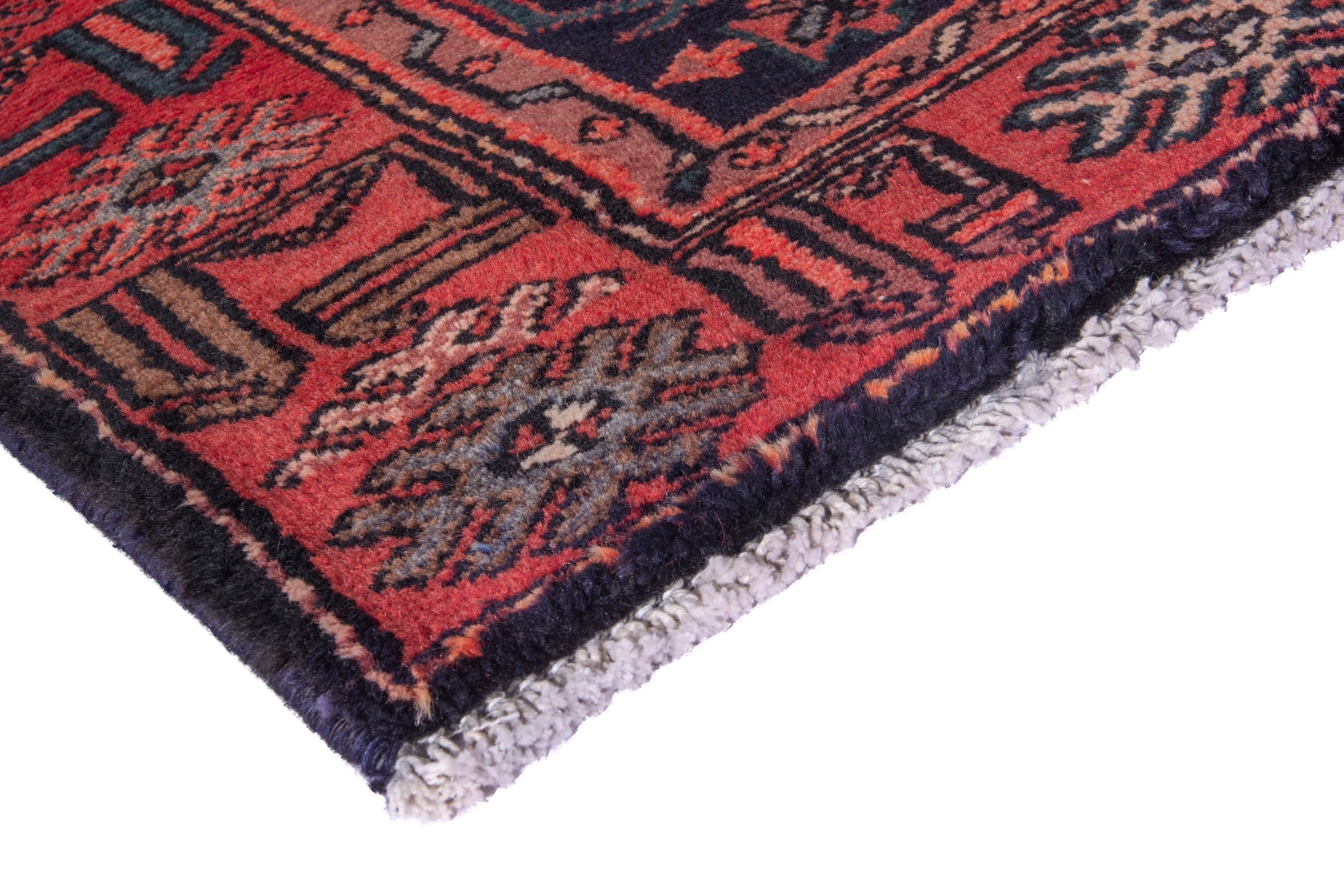 Persian Zanjan runner rug in deep red and burgundy, view 4 of 21