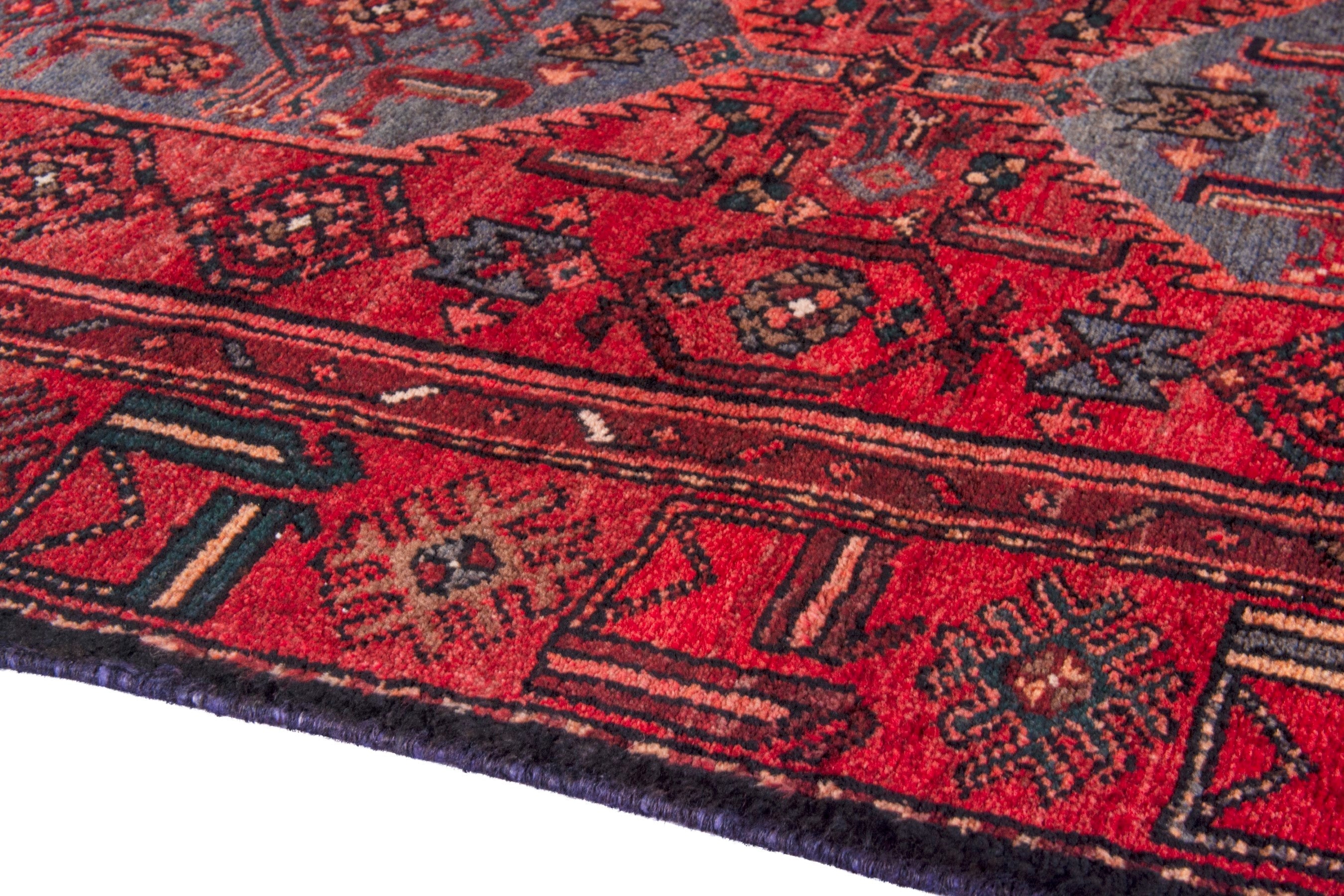 Persian Zanjan runner rug in deep red and burgundy, view 5 of 21
