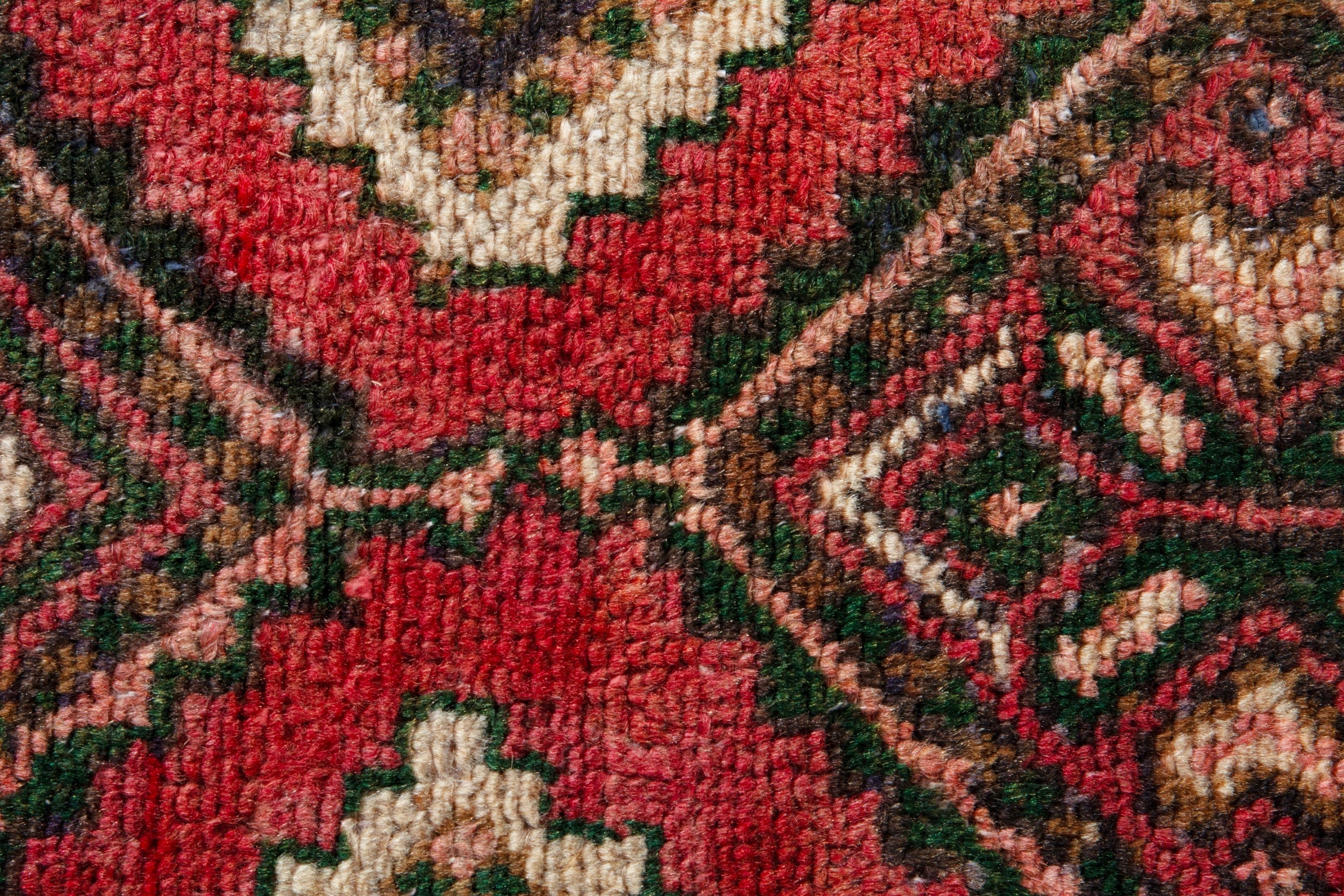 Persian Hamedan runner rug in deep red and rust, view 13 of 17
