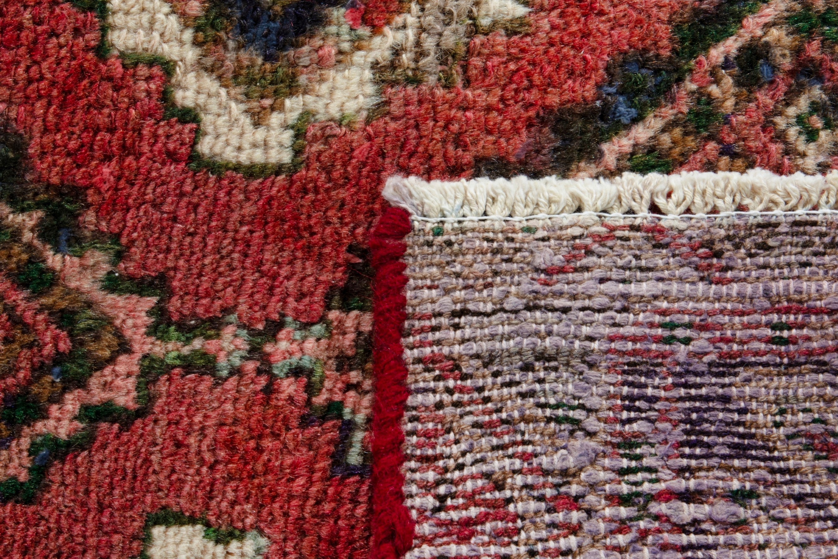 Persian Hamedan runner rug in deep red and rust, view 17 of 17