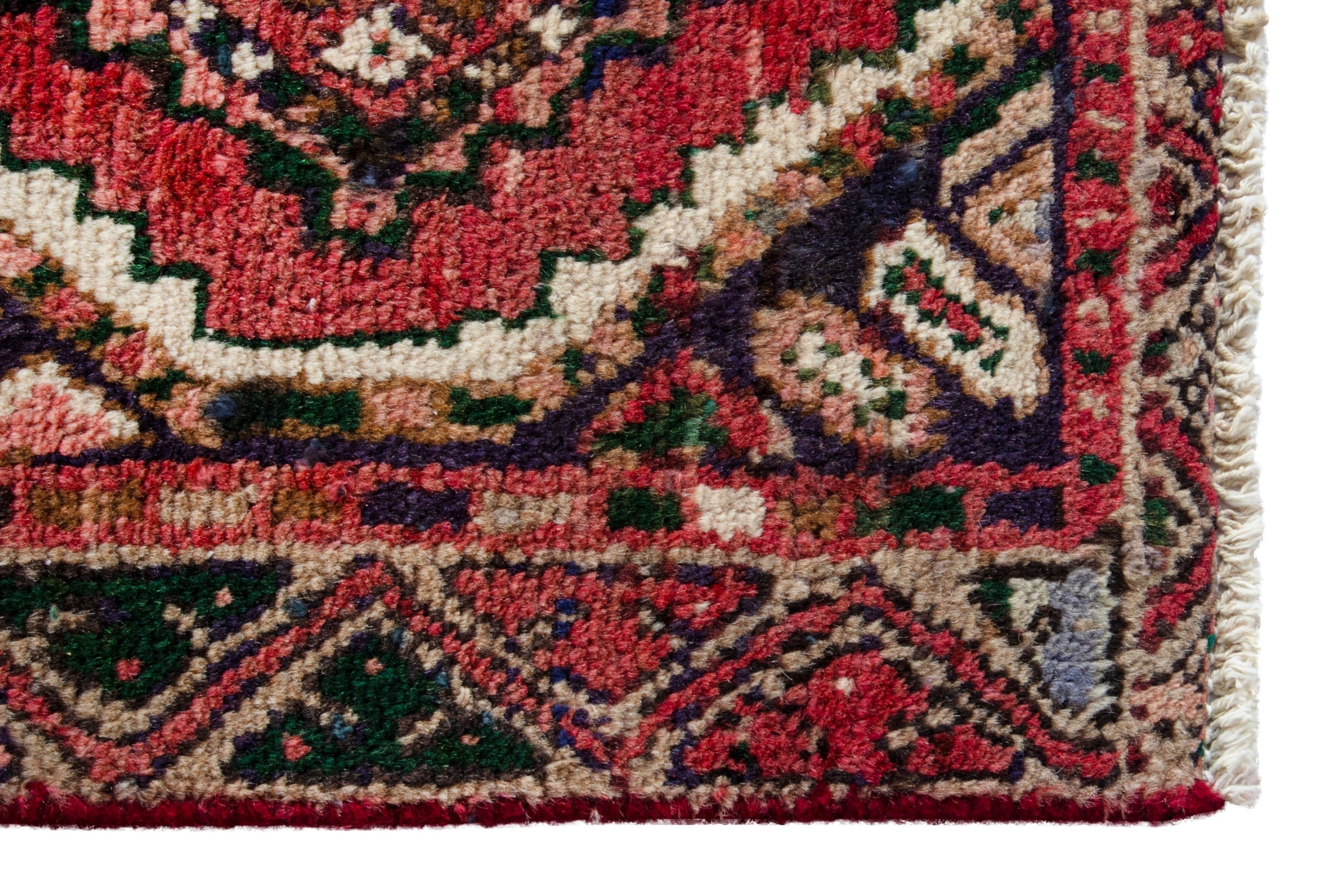 Persian Hamedan runner rug in deep red and rust, view 10 of 17