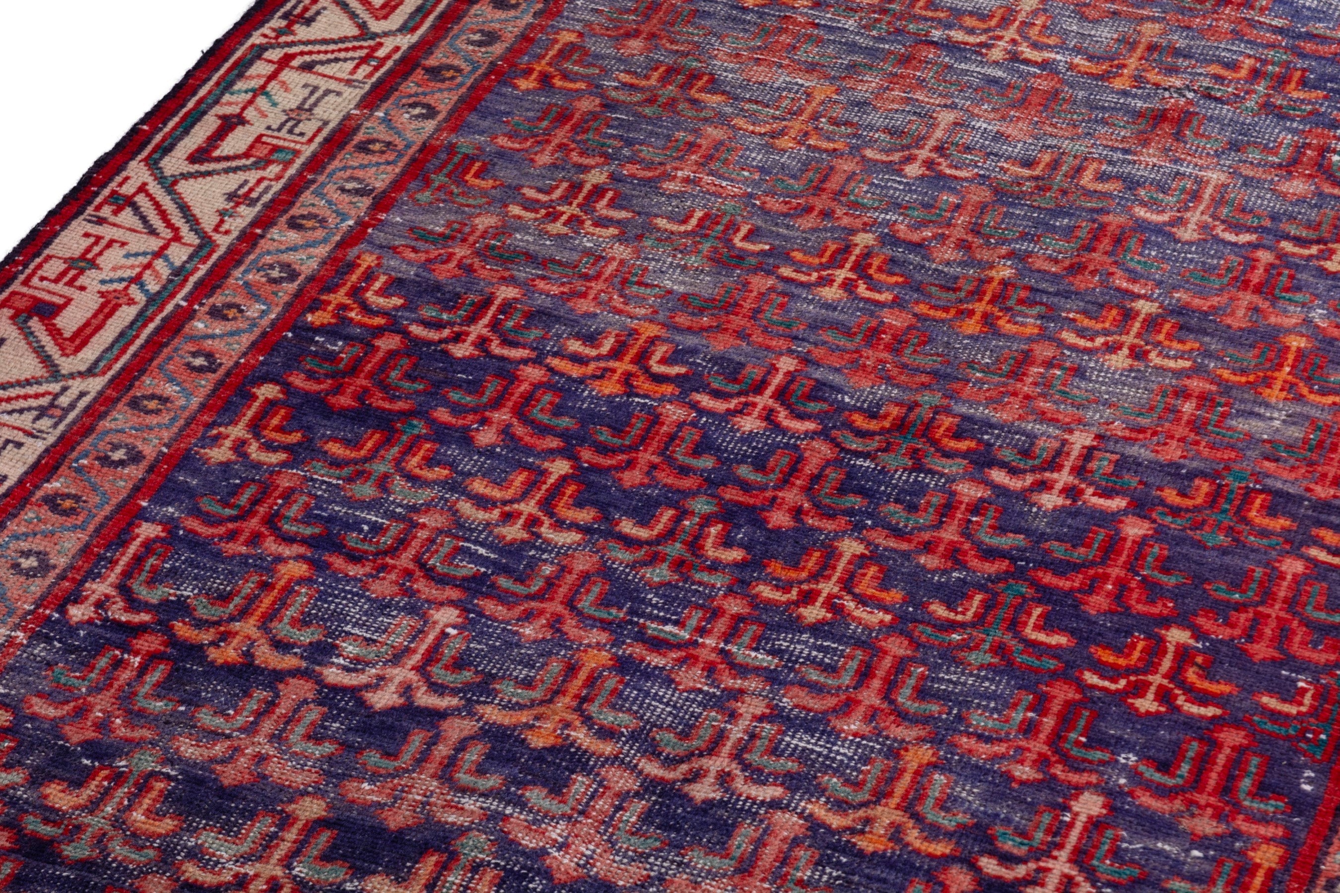 Persian Arak runner rug in deep red and cream, view 8 of 21