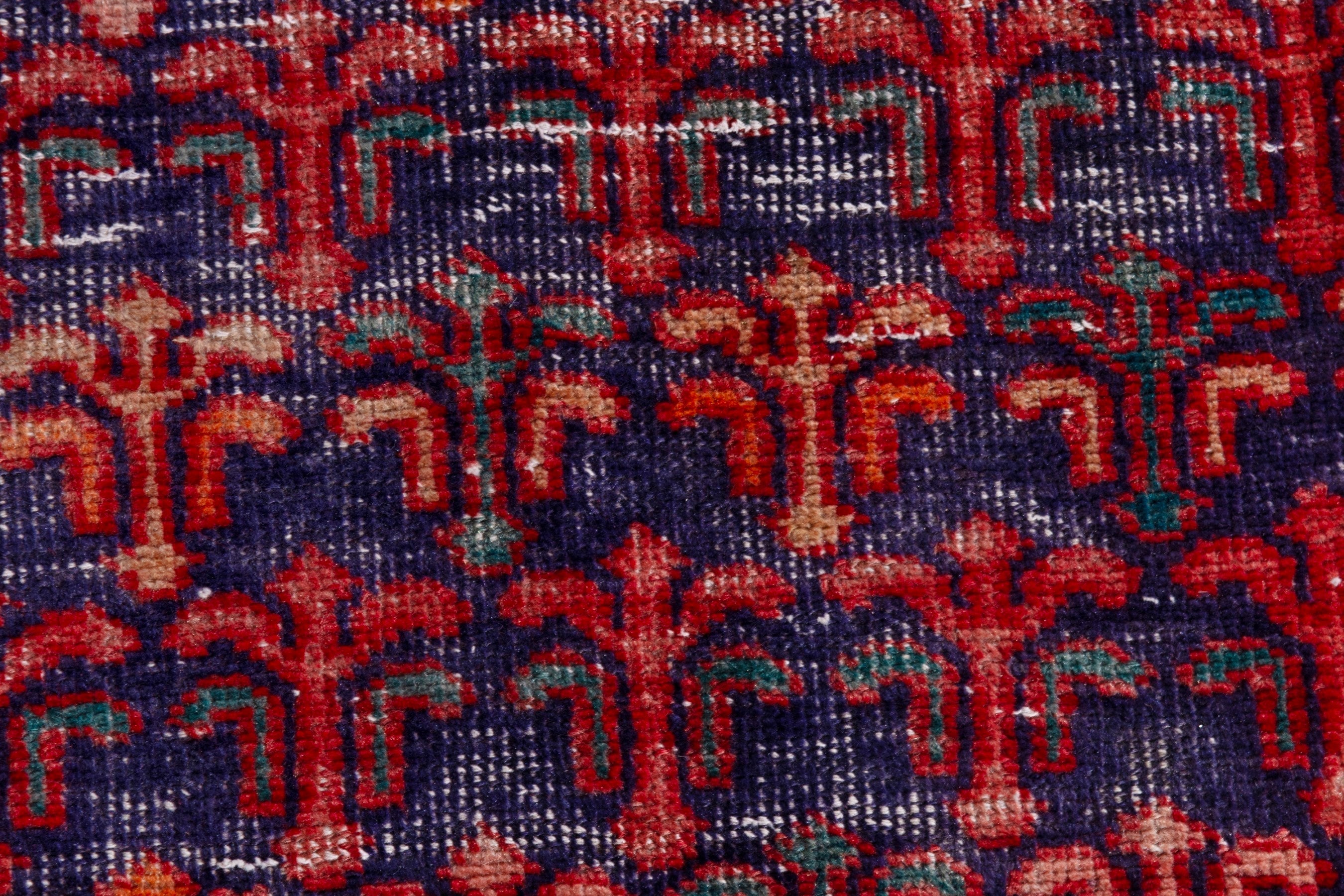 Persian Arak runner rug in deep red and cream, view 17 of 21