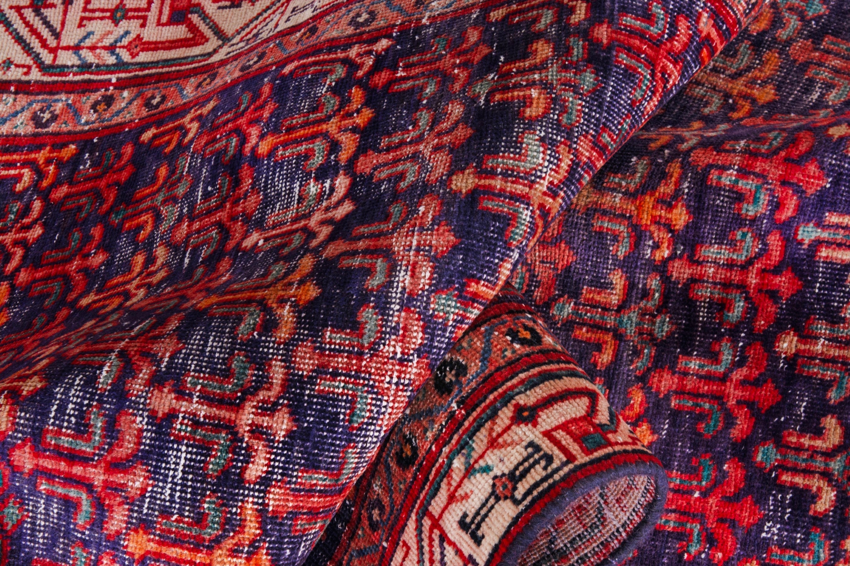 Persian Arak runner rug in deep red and cream, view 18 of 21
