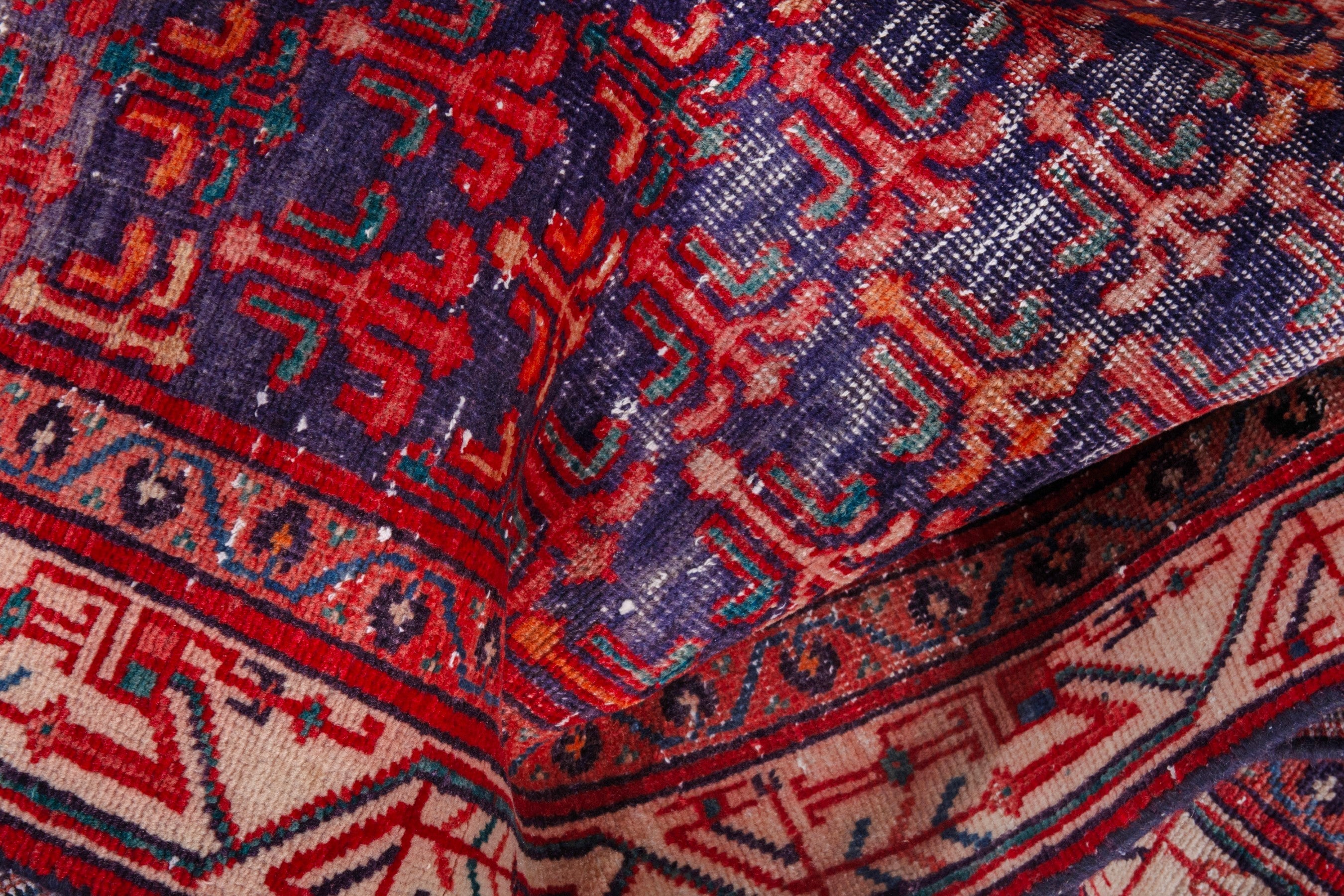 Persian Arak runner rug in deep red and cream, view 20 of 21