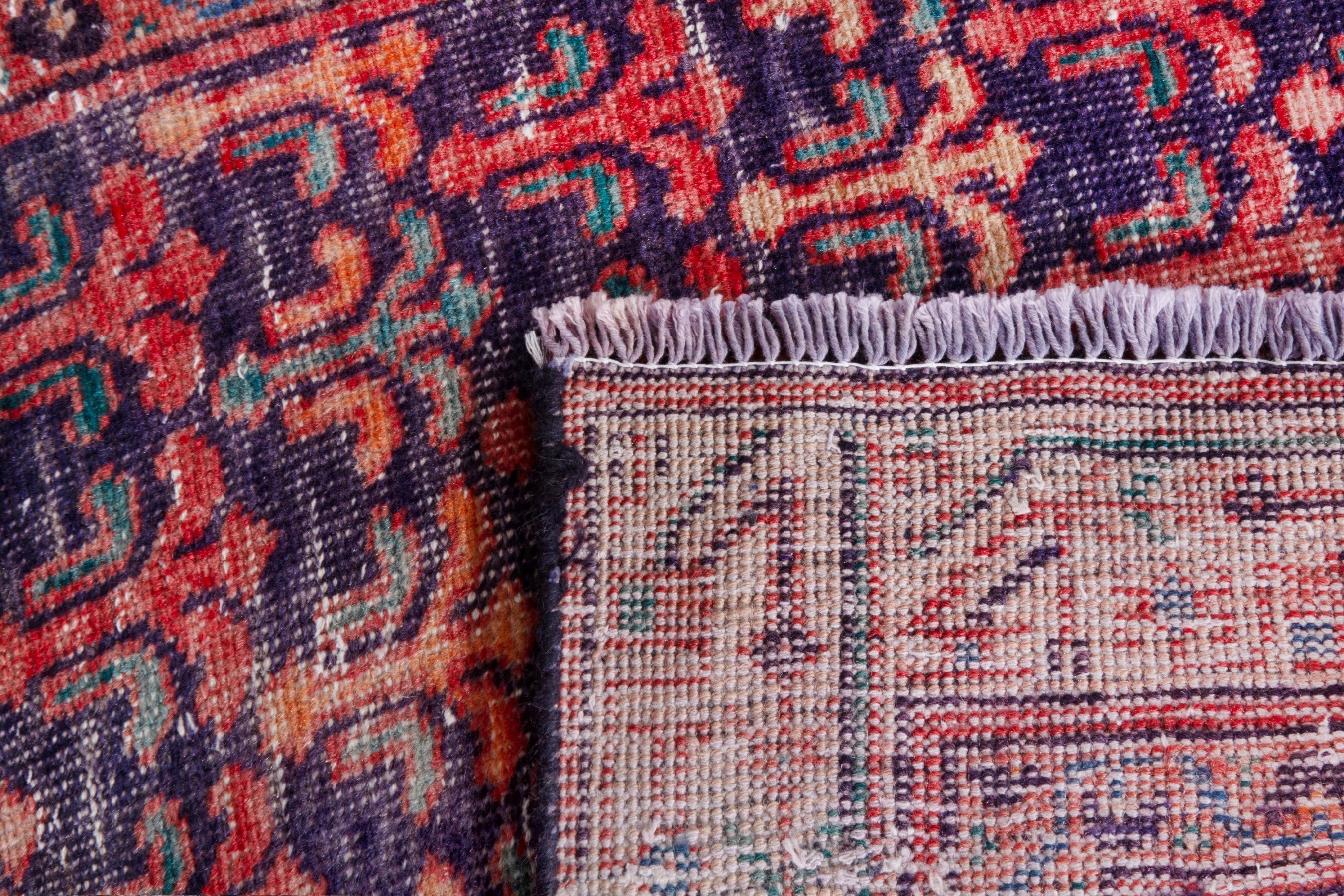 Persian Arak runner rug in deep red and cream, view 21 of 21