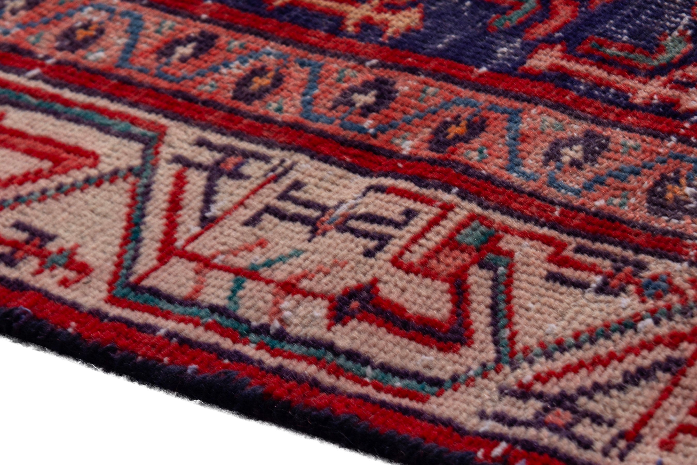 Persian Arak runner rug in deep red and cream, view 5 of 21