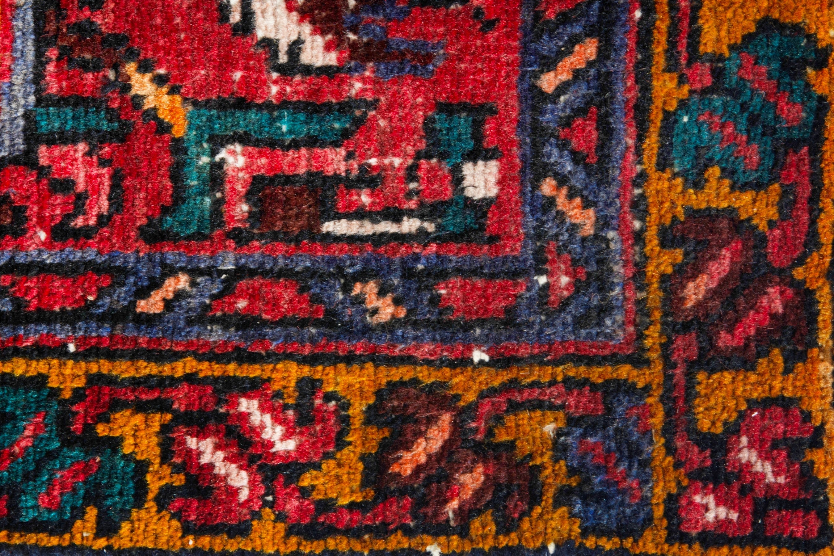 Persian Gharajeh runner rug in faded red and cream, view 12 of 20