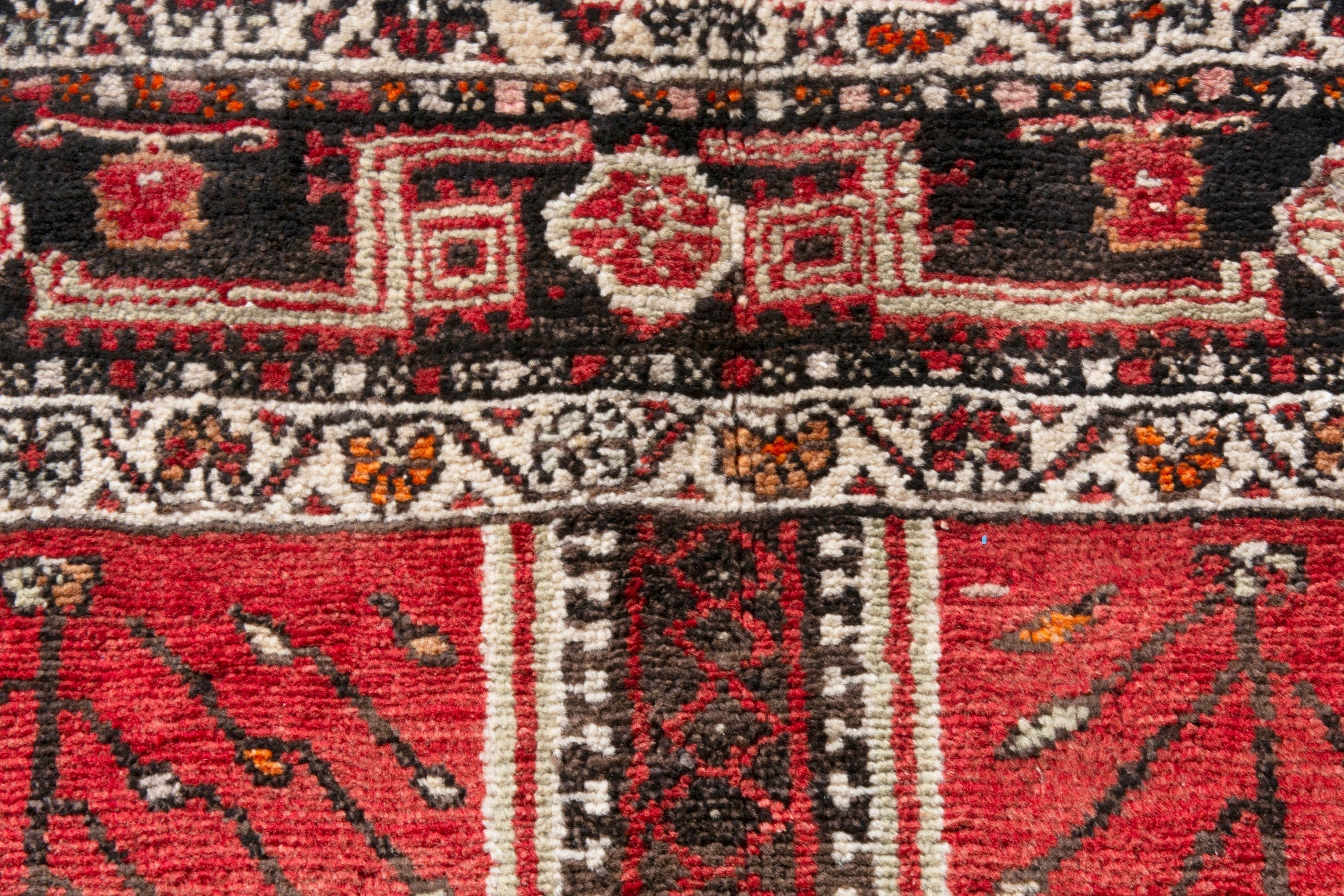 Persian Toyserkan area rug in deep red and cream, view 13 of 21