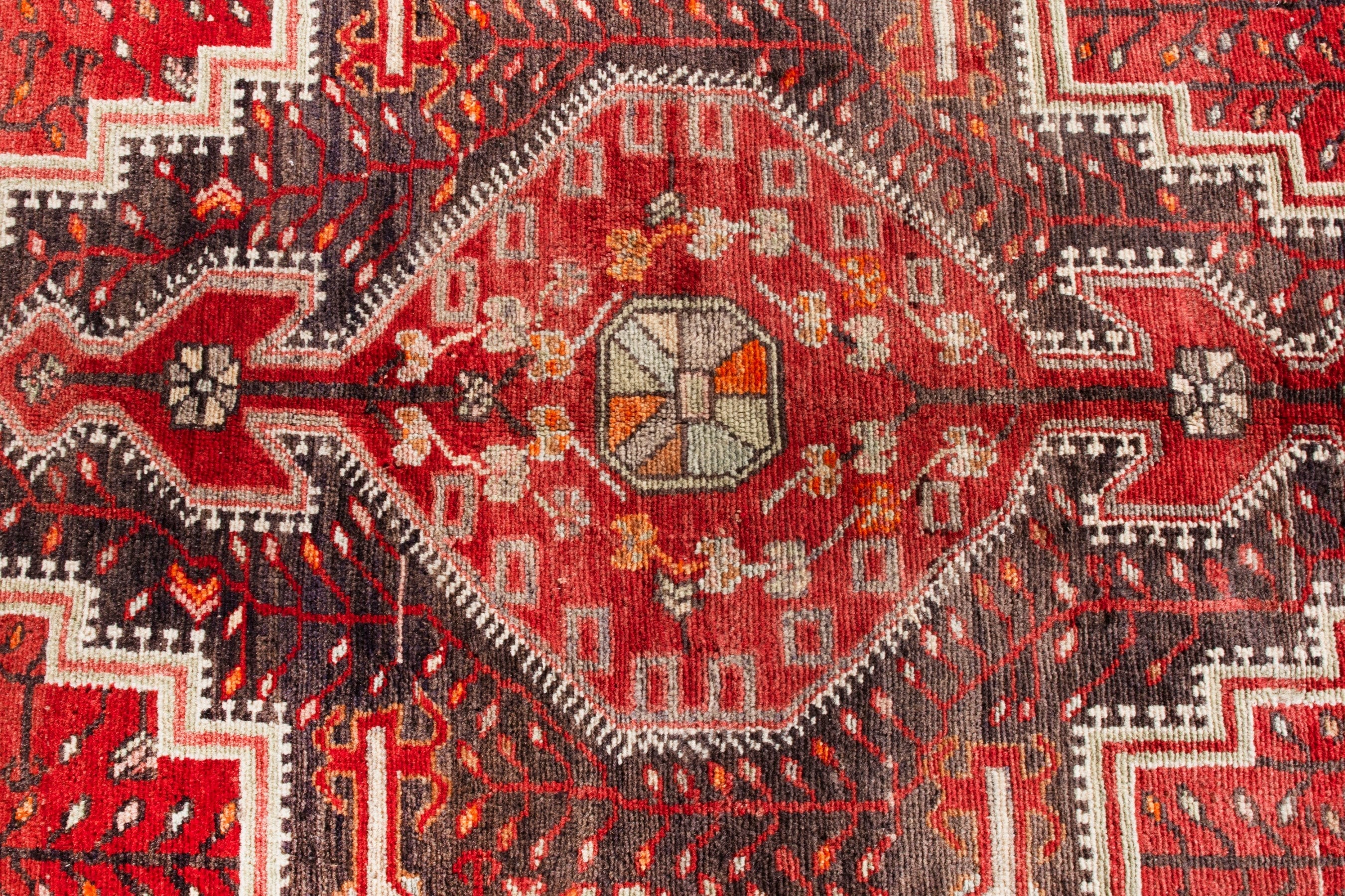Persian Toyserkan area rug in deep red and cream, view 16 of 21