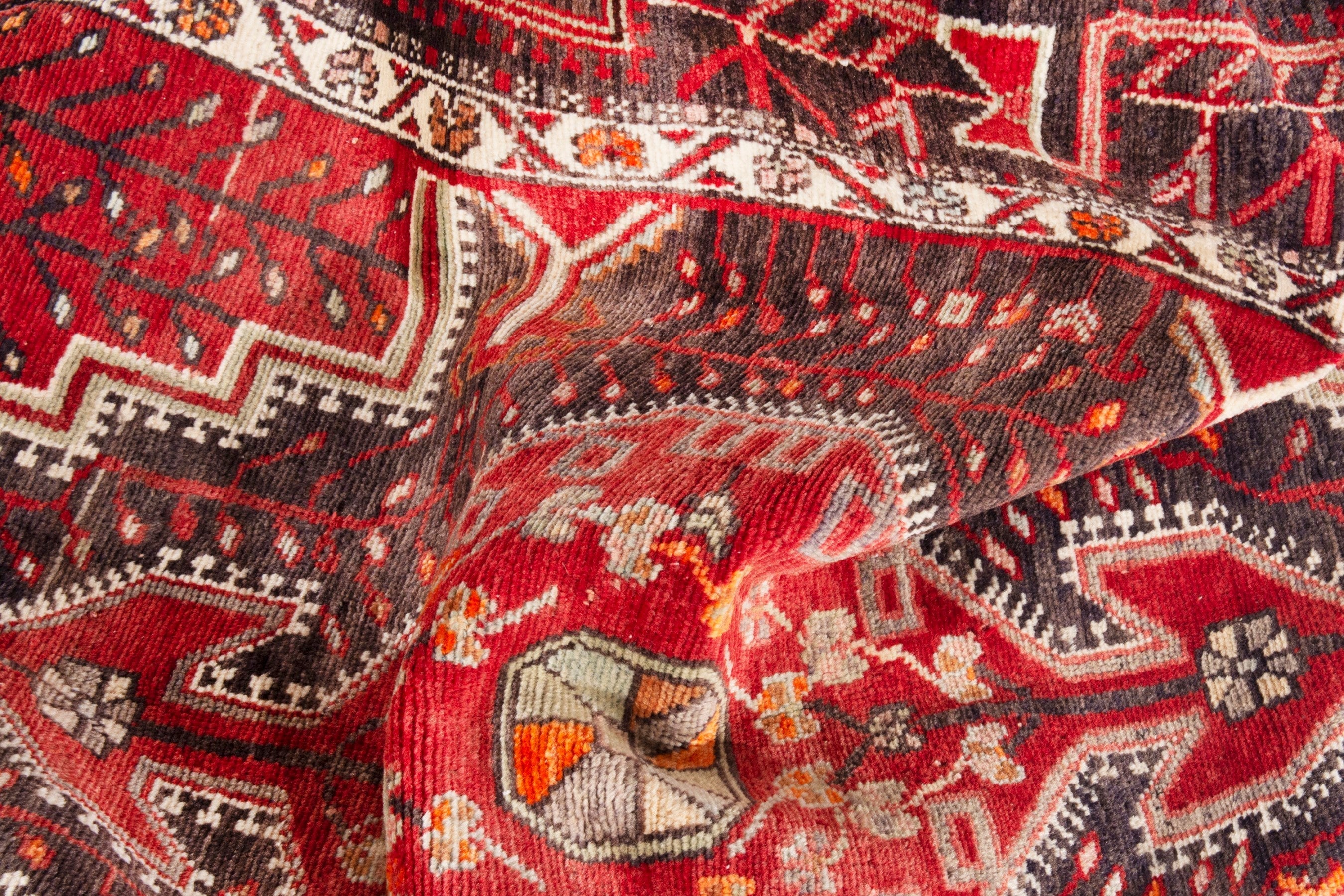 Persian Toyserkan area rug in deep red and cream, view 18 of 21