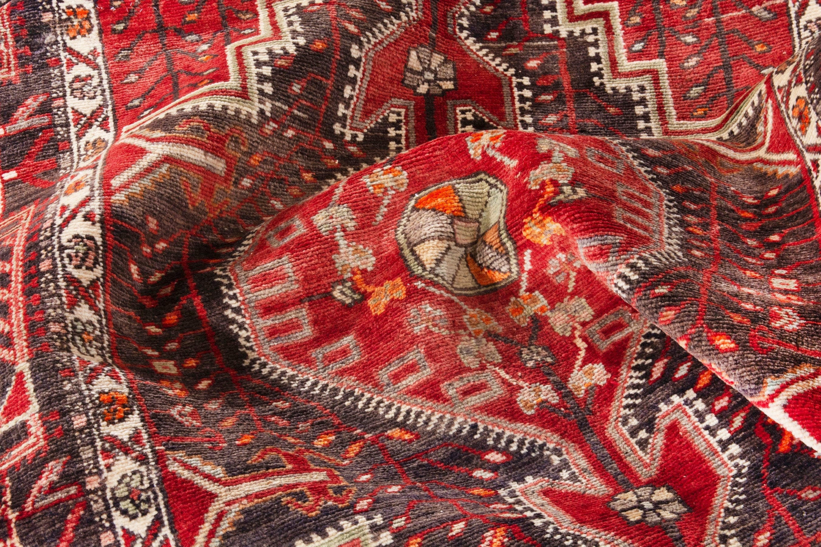 Persian Toyserkan area rug in deep red and cream, view 20 of 21