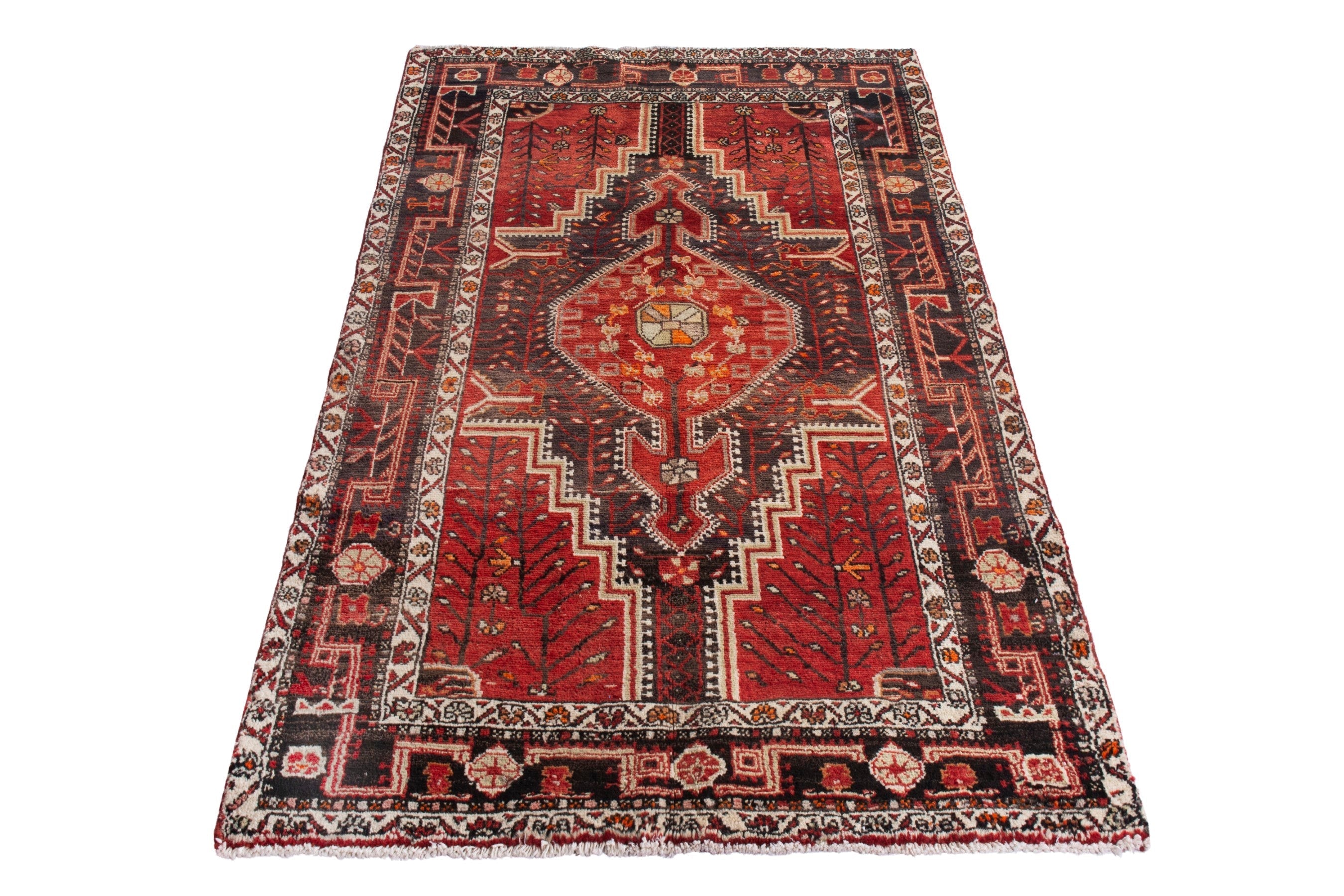 Persian Toyserkan area rug in deep red and cream, view 2 of 21