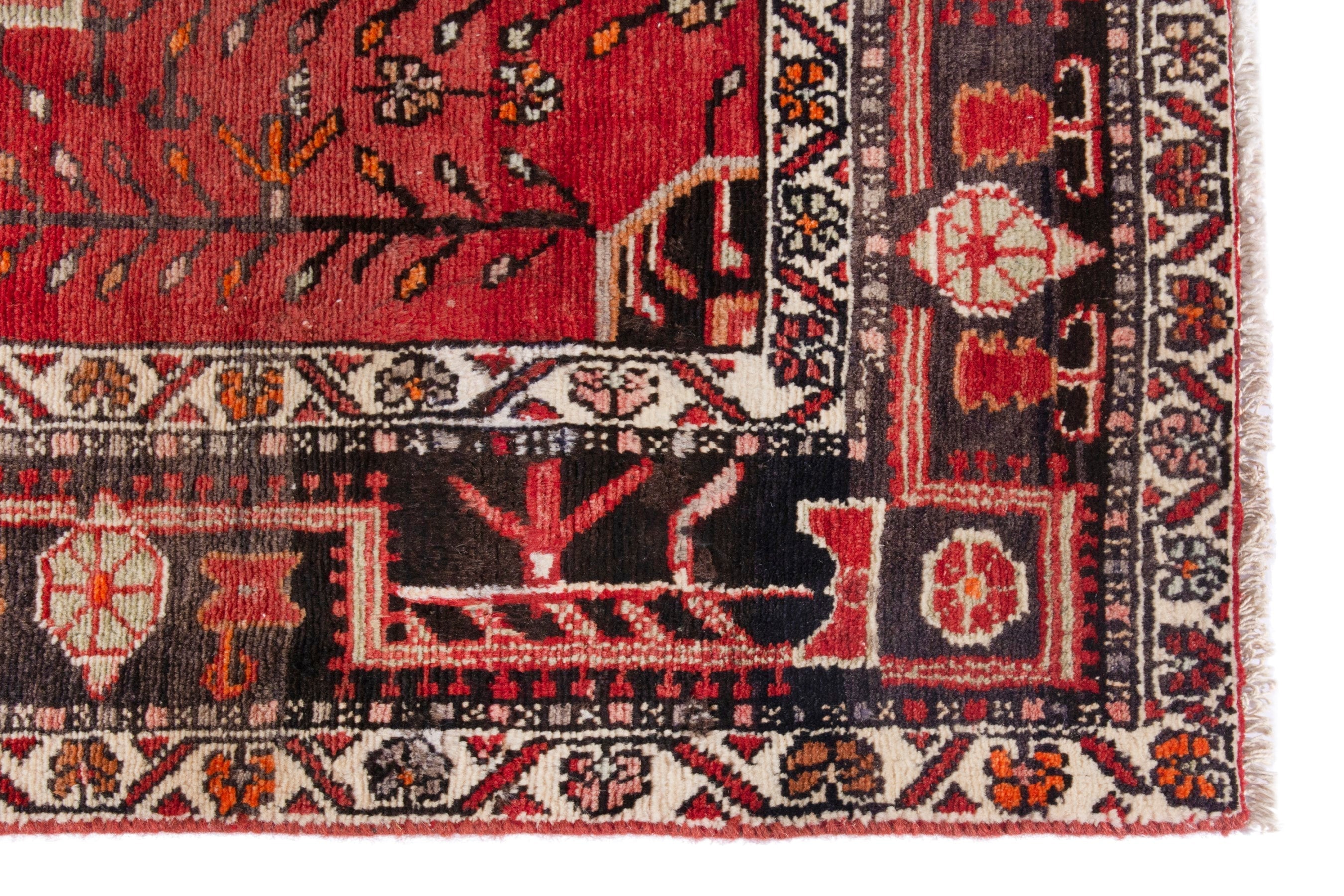 Persian Toyserkan area rug in deep red and cream, view 10 of 21