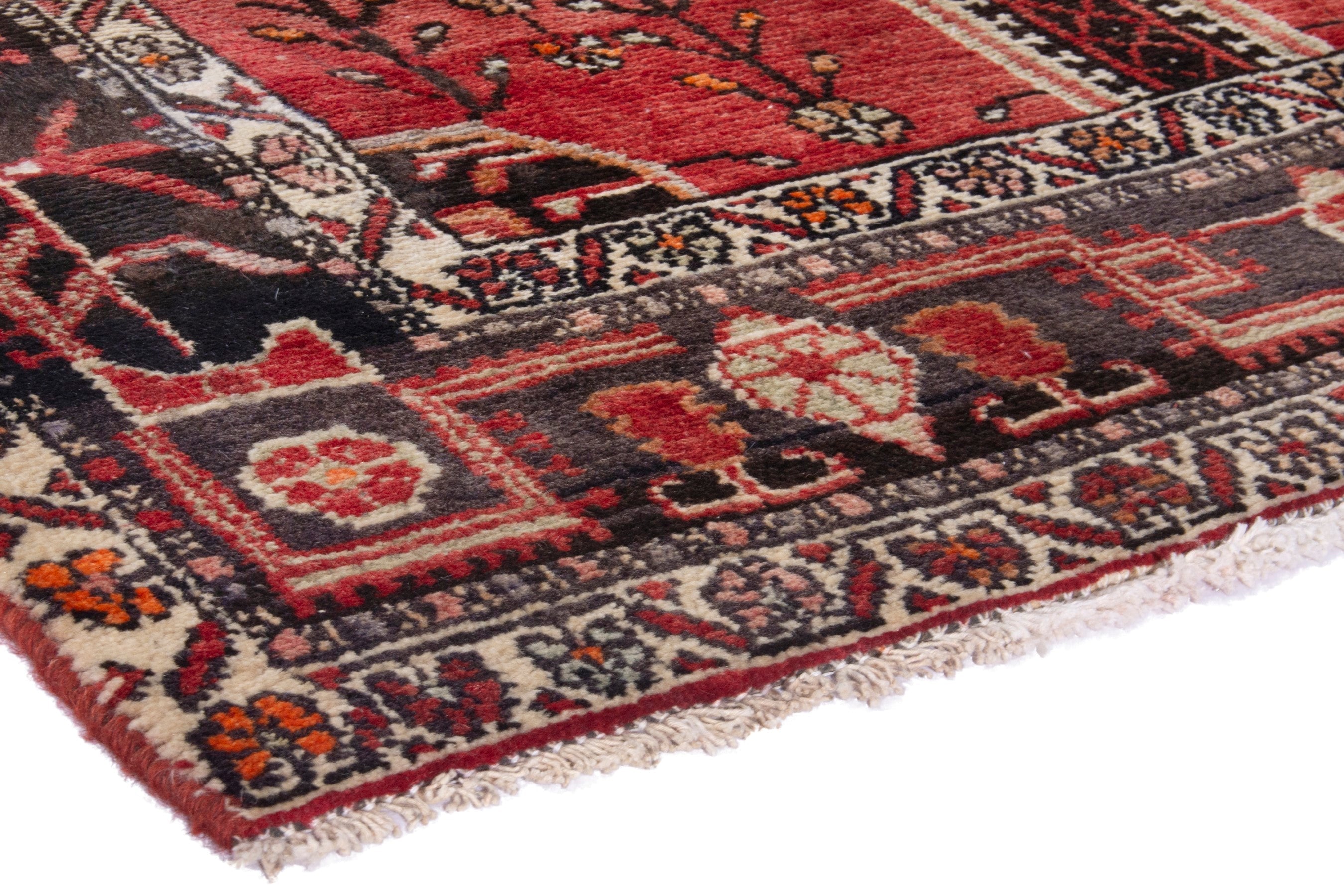 Persian Toyserkan area rug in deep red and cream, view 4 of 21