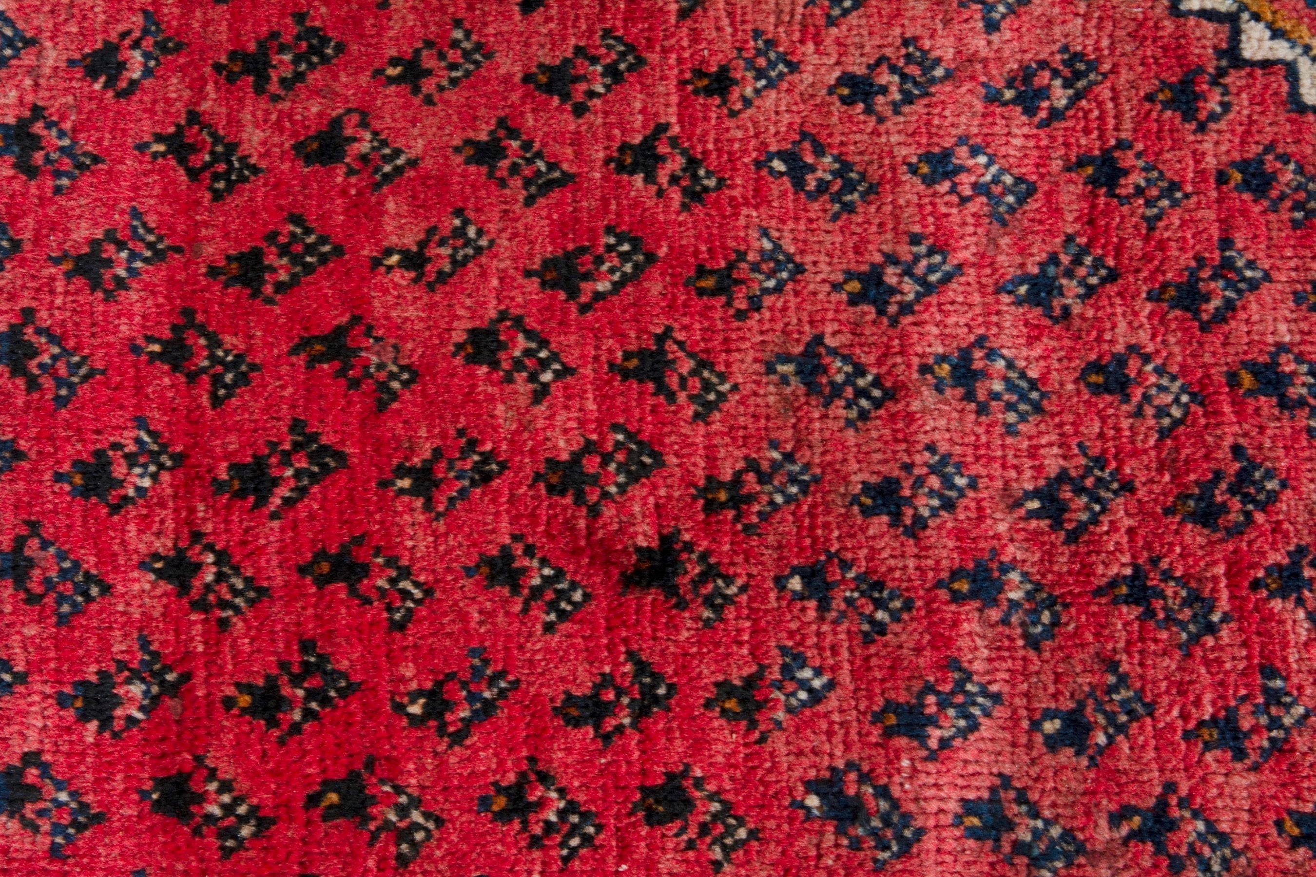 Persian Arak accent rug in deep red and cream, view 11 of 17
