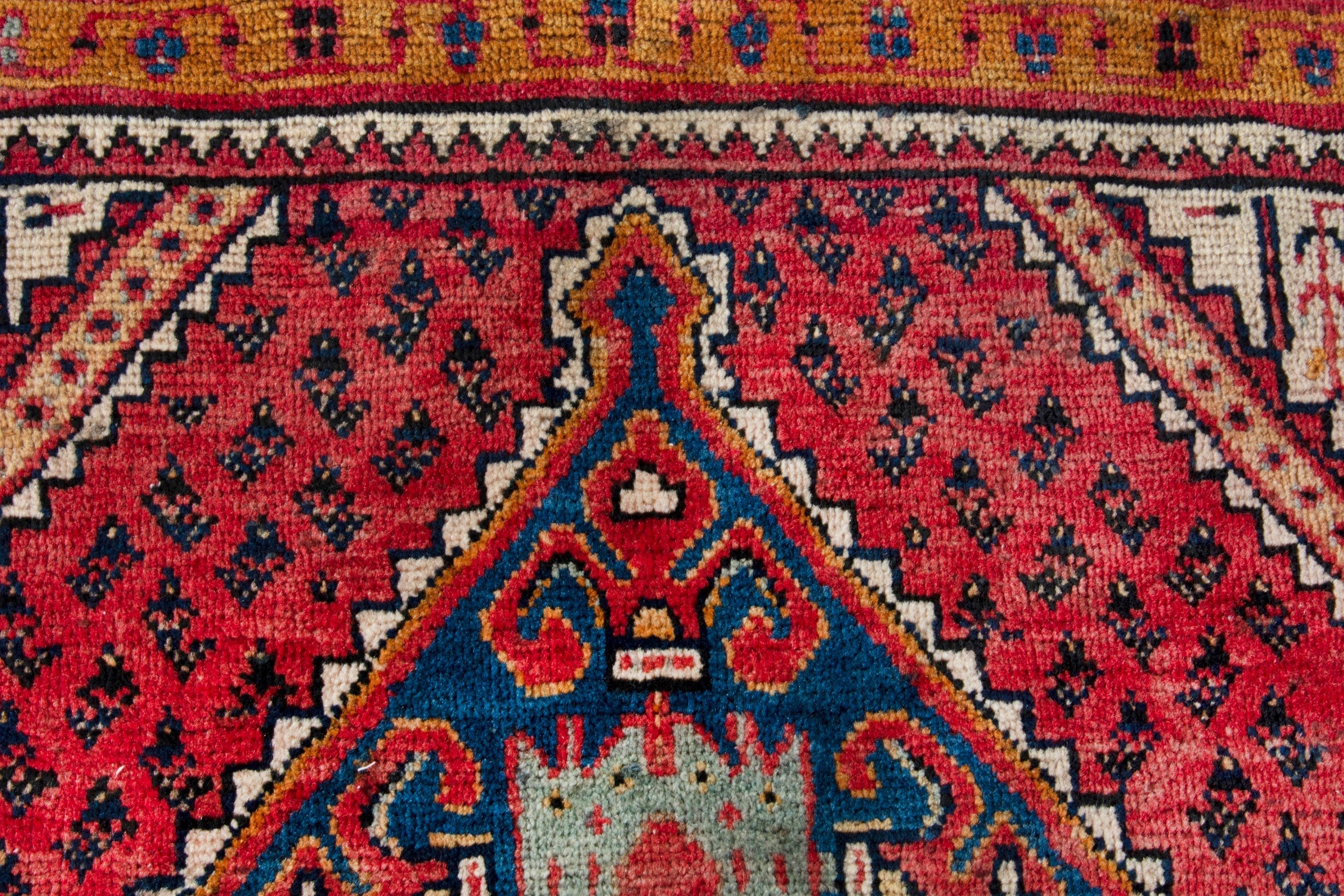 Persian Arak accent rug in deep red and cream, view 12 of 17