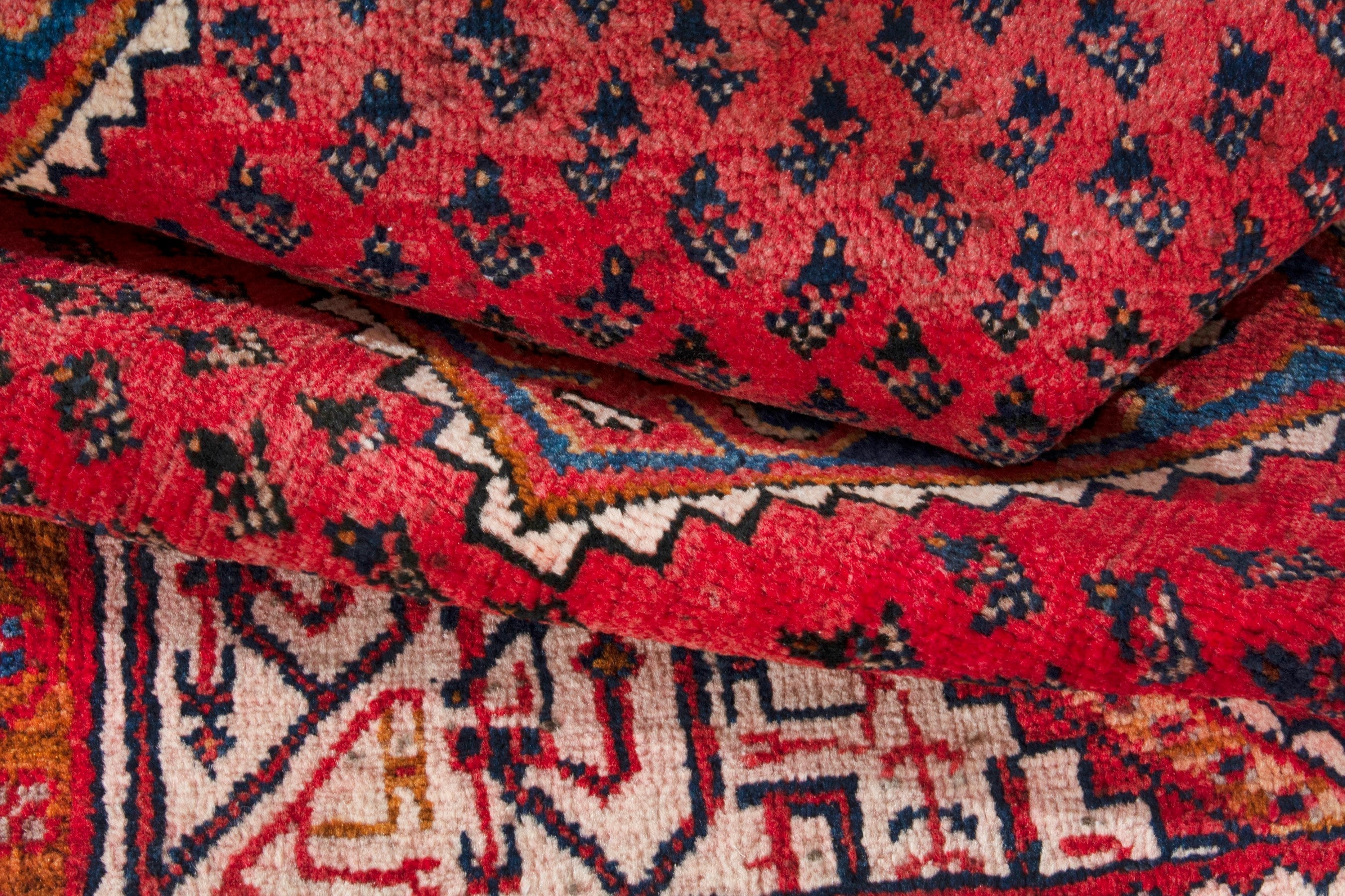 Persian Arak accent rug in deep red and cream, view 15 of 17
