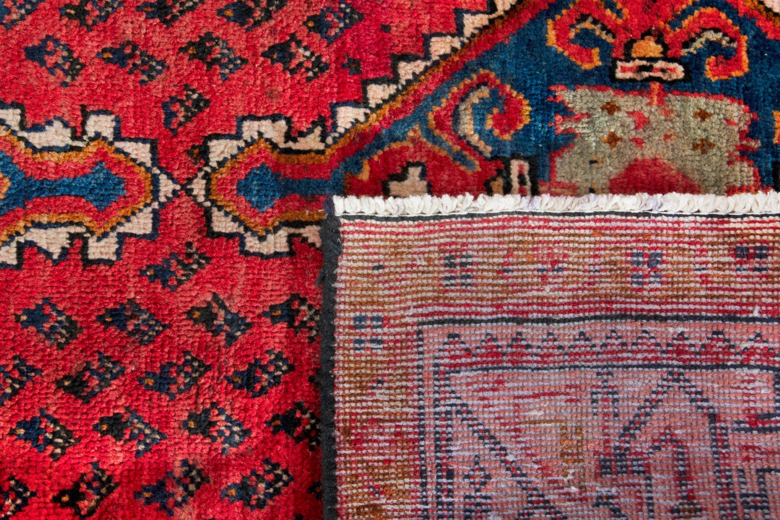 Persian Arak accent rug in deep red and cream, view 17 of 17