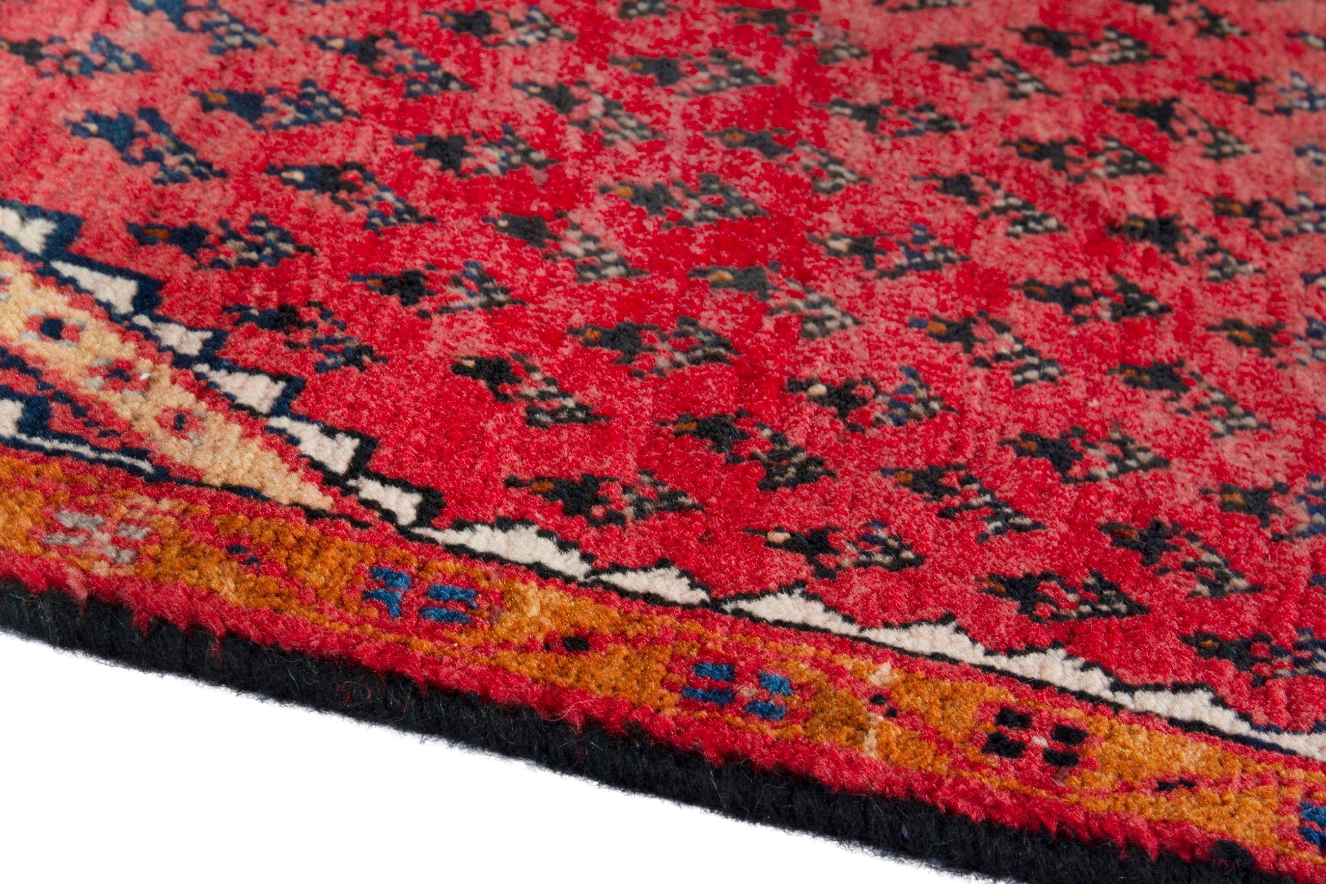 Persian Arak accent rug in deep red and cream, view 5 of 17
