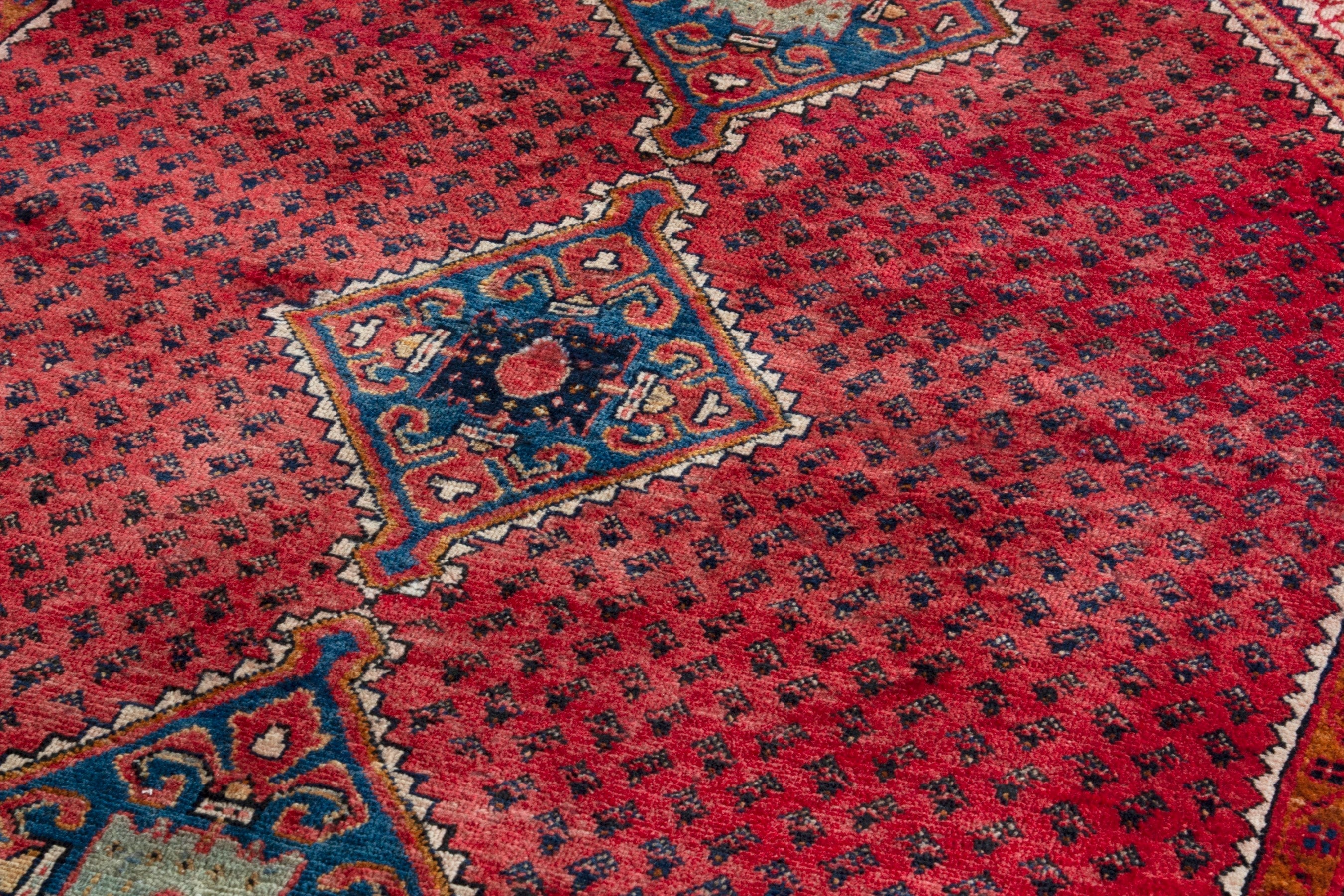 Persian Arak accent rug in deep red and cream, view 7 of 17