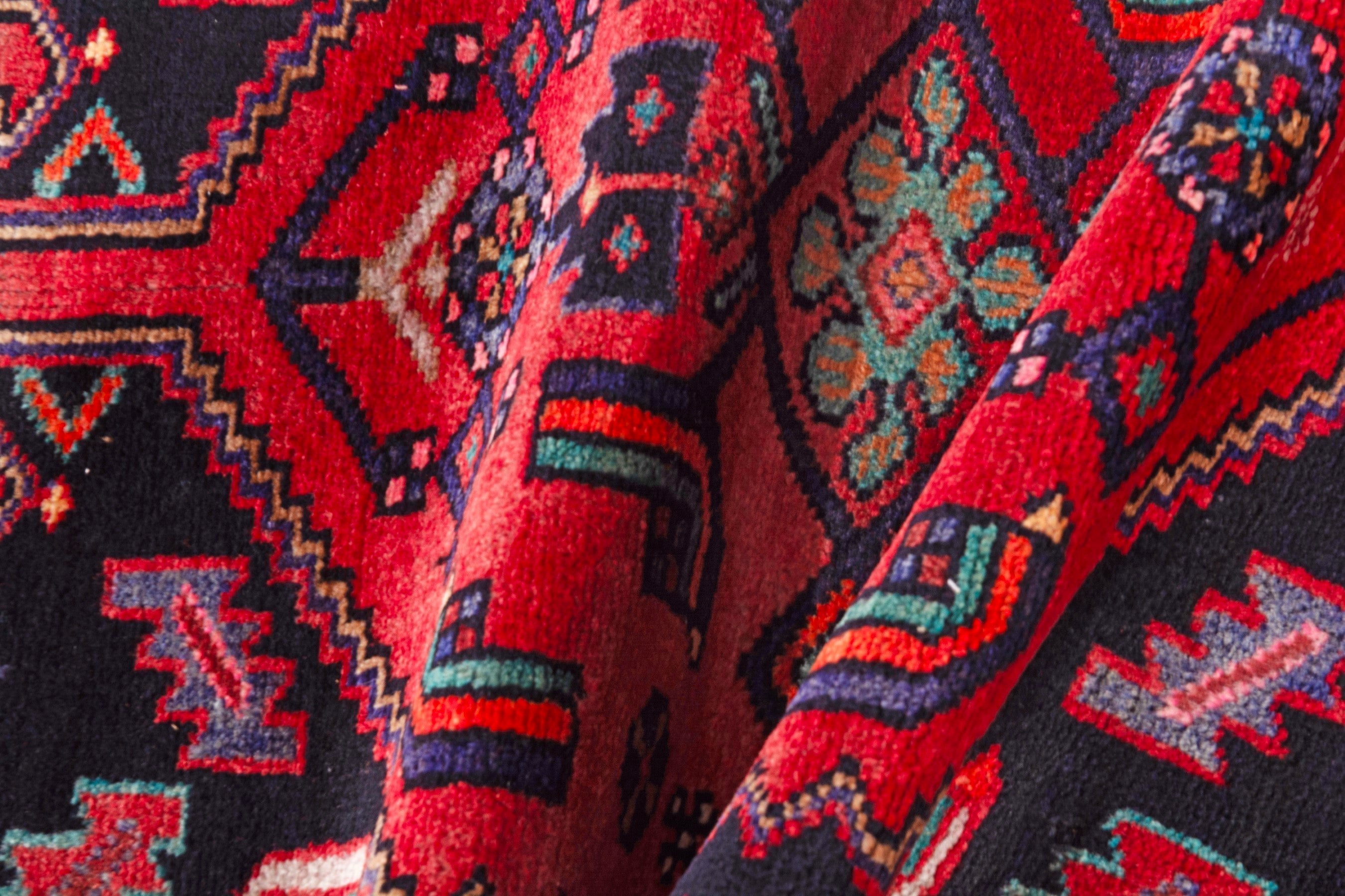 Persian Zanjan runner rug in deep red and burgundy, view 16 of 19