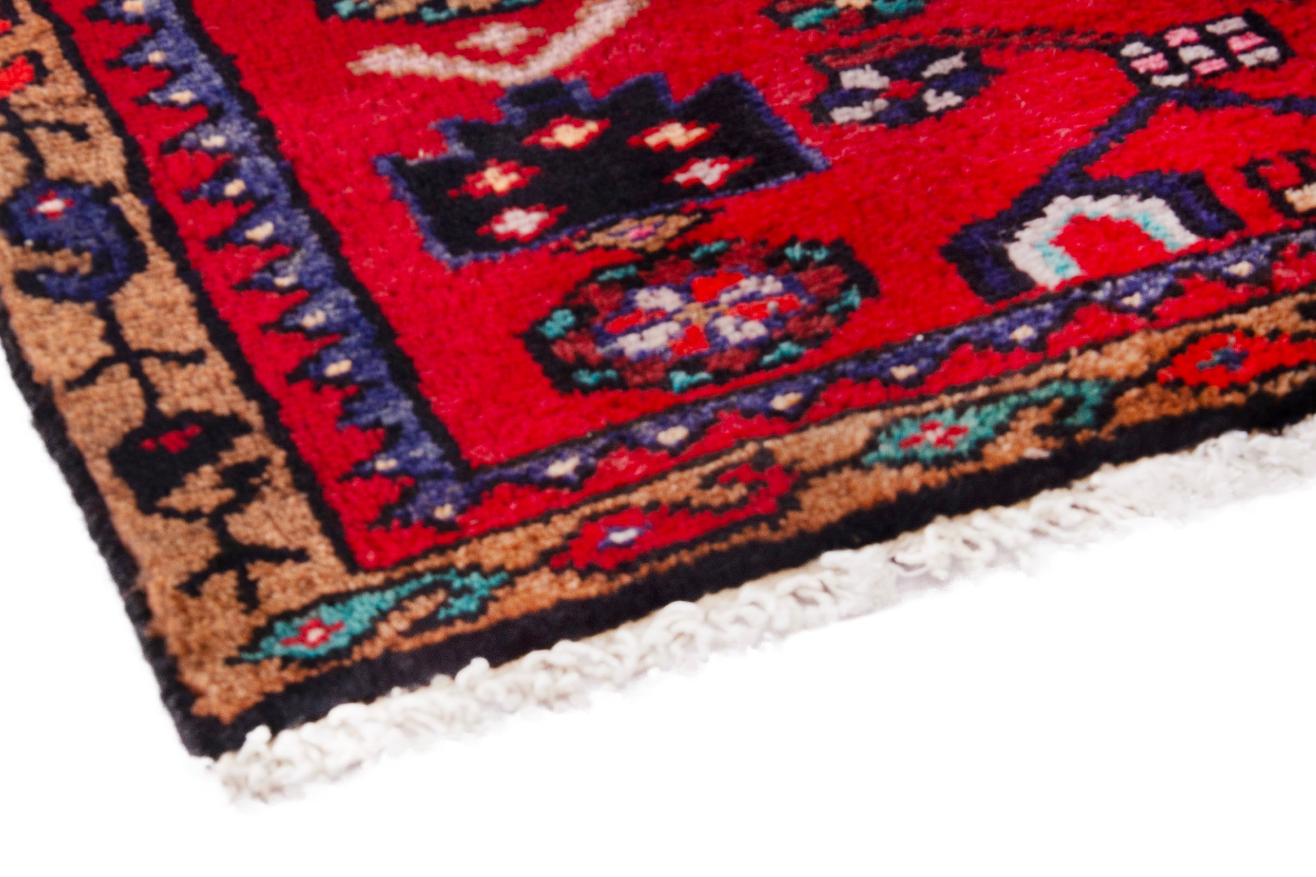 Persian Zanjan runner rug in deep red and burgundy, view 4 of 19
