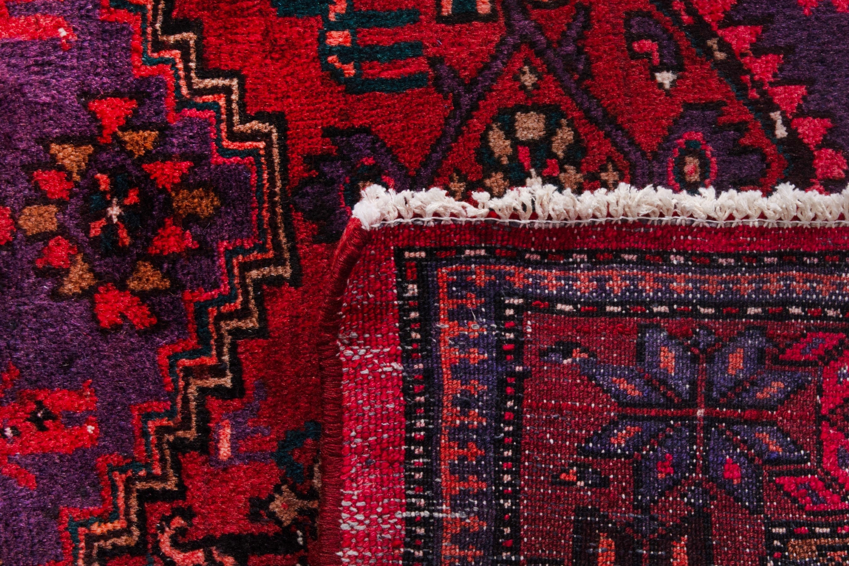 Persian Zanjan accent rug in deep red and burgundy, view 20 of 20