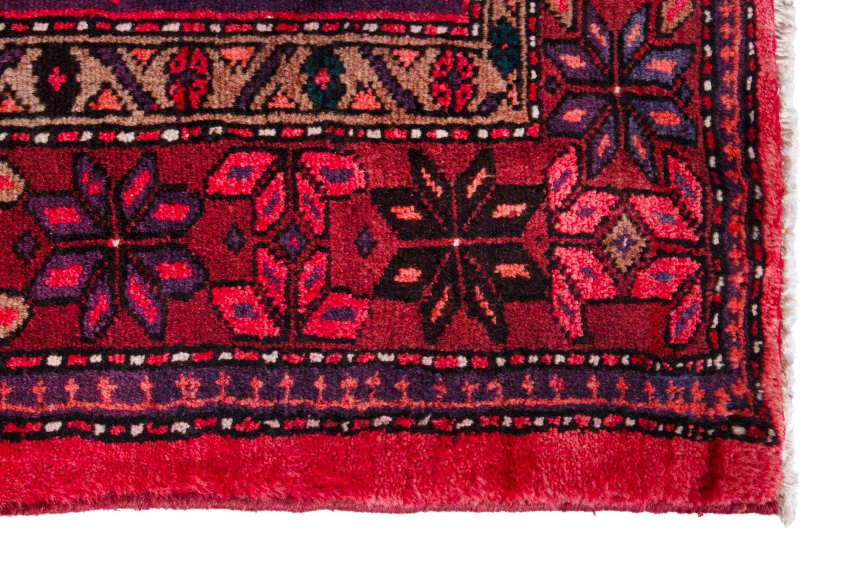 Persian Zanjan accent rug in deep red and burgundy, view 10 of 20