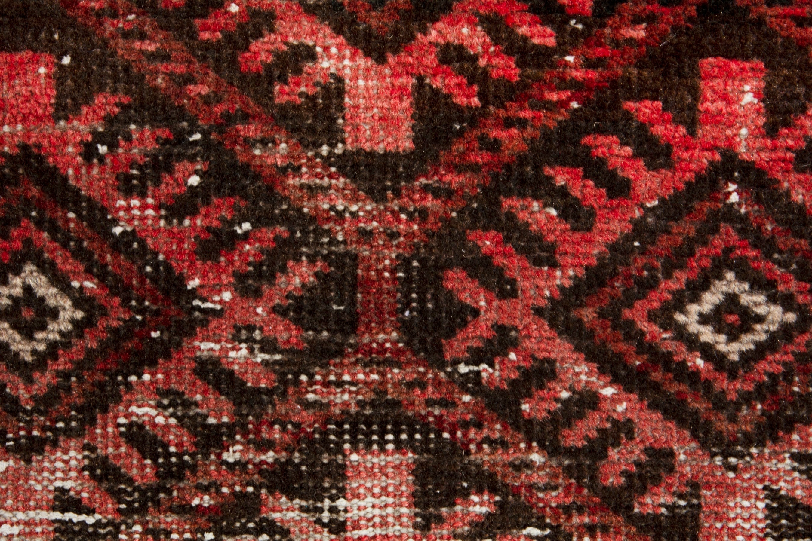 Persian Baluch runner rug in cream and brick, view 13 of 17
