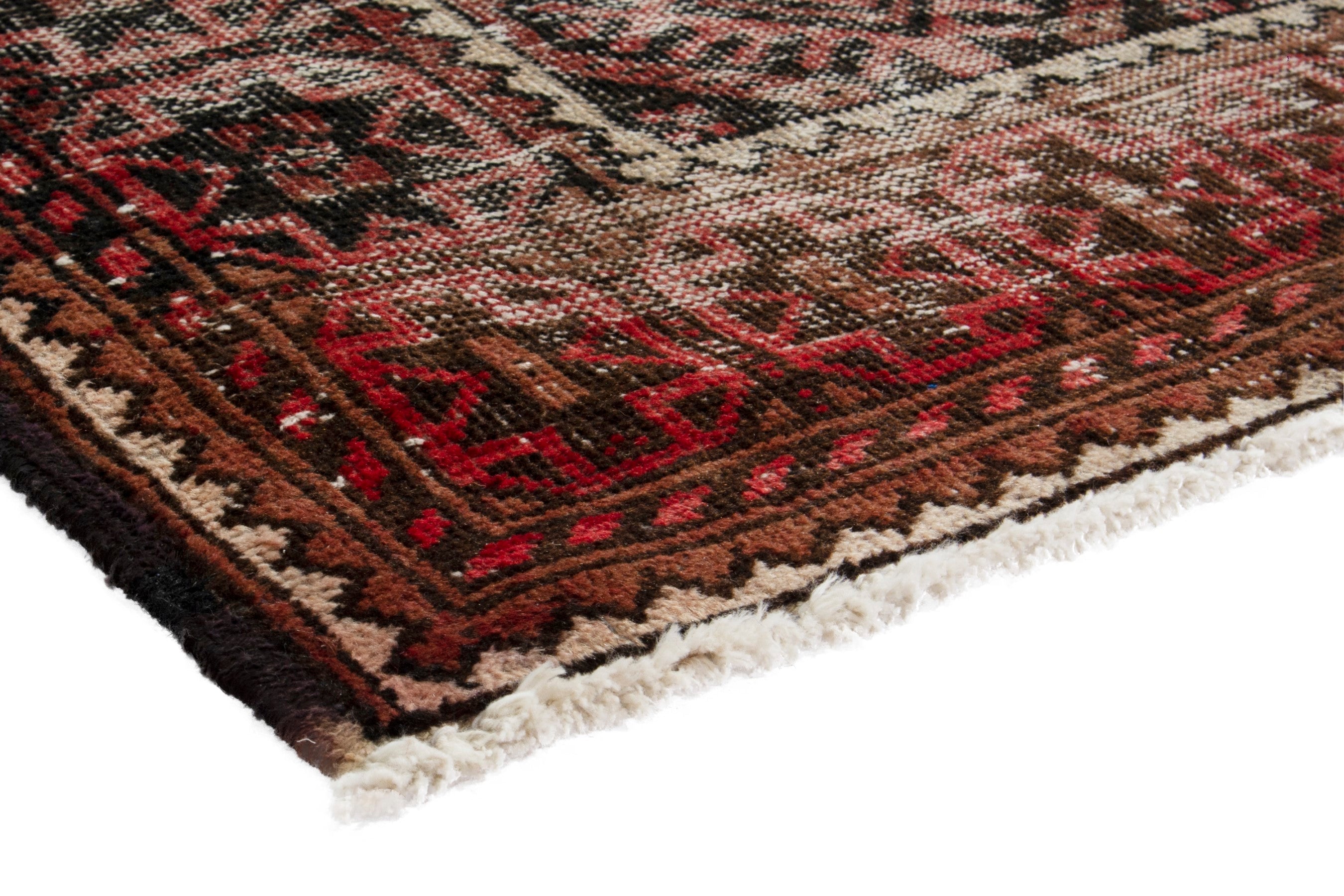 Persian Baluch runner rug in cream and brick, view 4 of 17