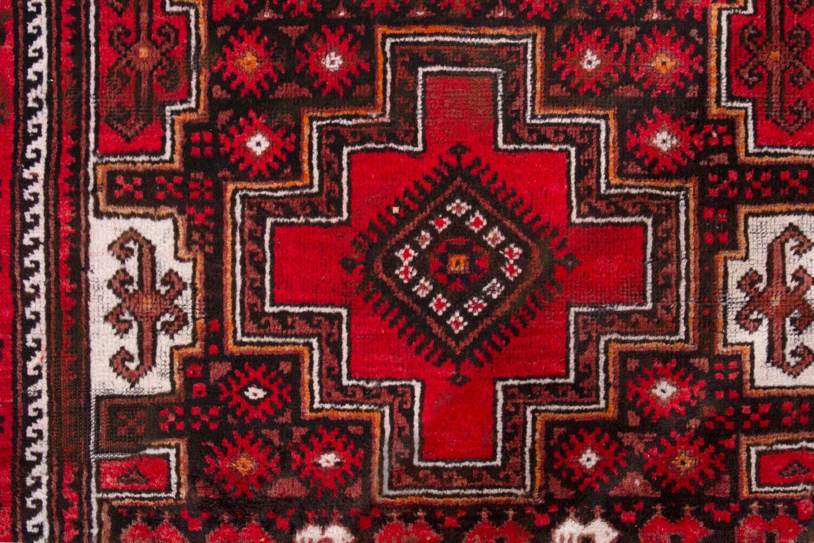 Persian Baluch area rug in deep red and burgundy, view 15 of 19