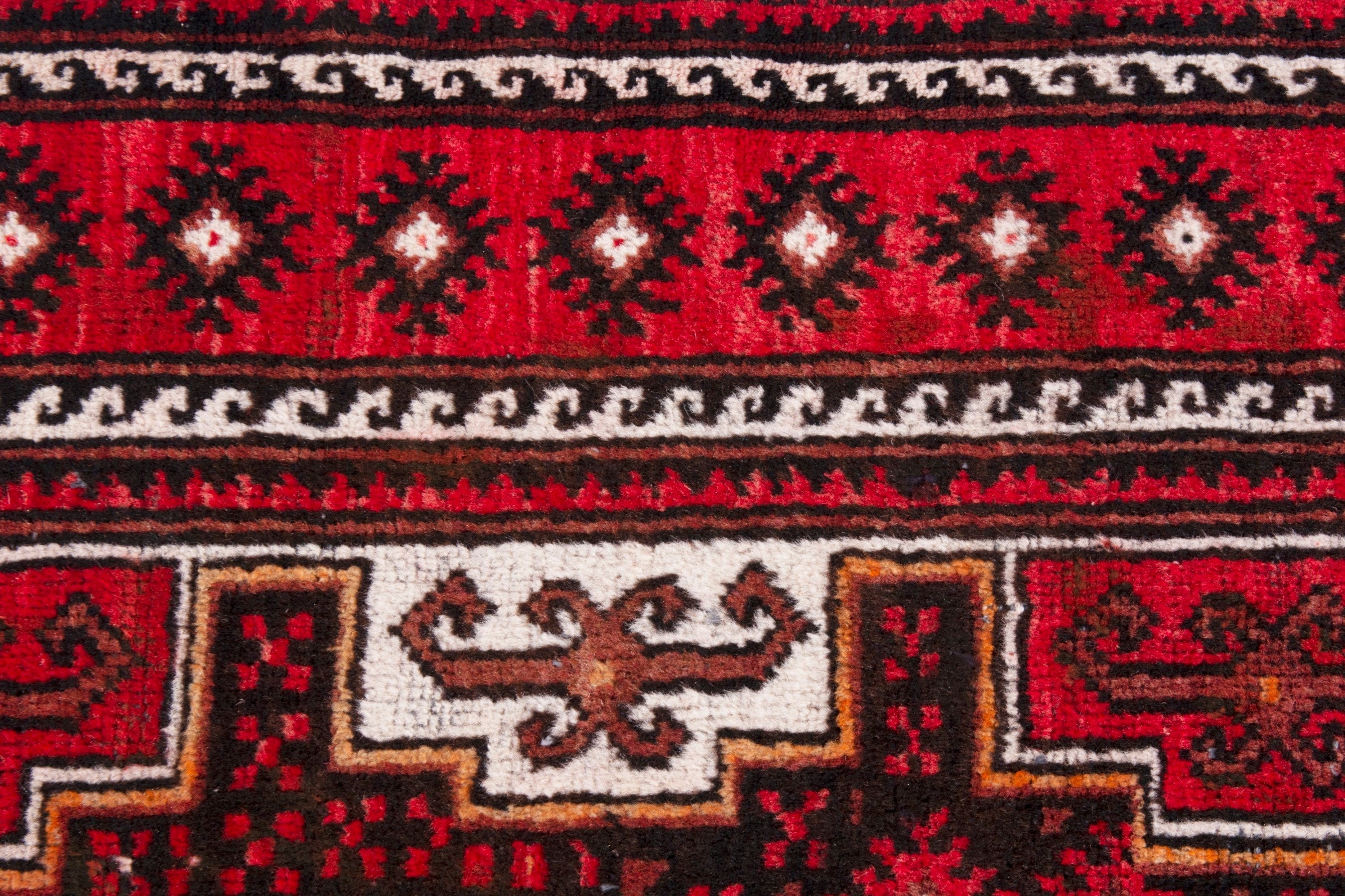 Persian Baluch area rug in deep red and burgundy, view 12 of 19