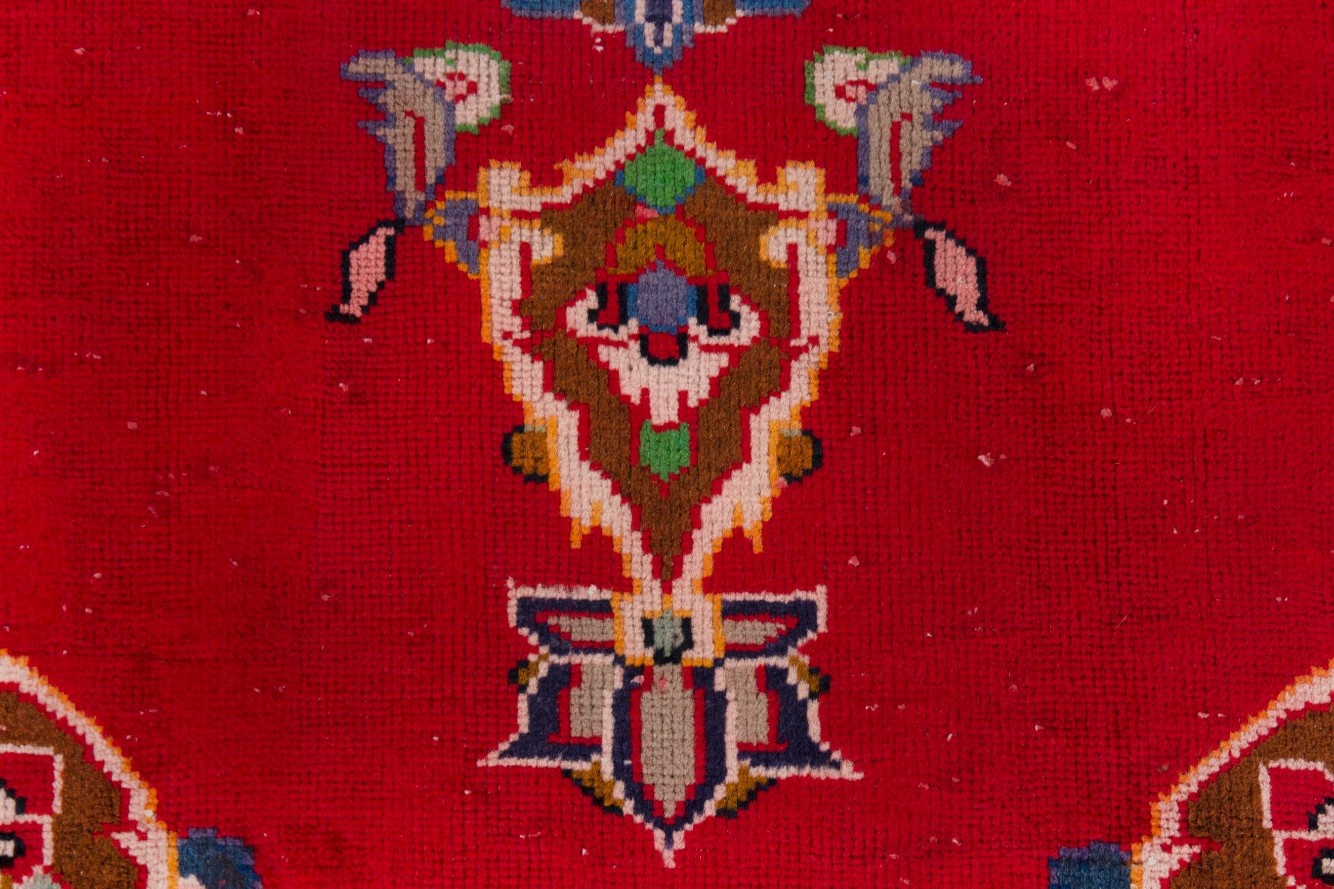 Persian Arak accent rug in deep red and burgundy, view 14 of 19
