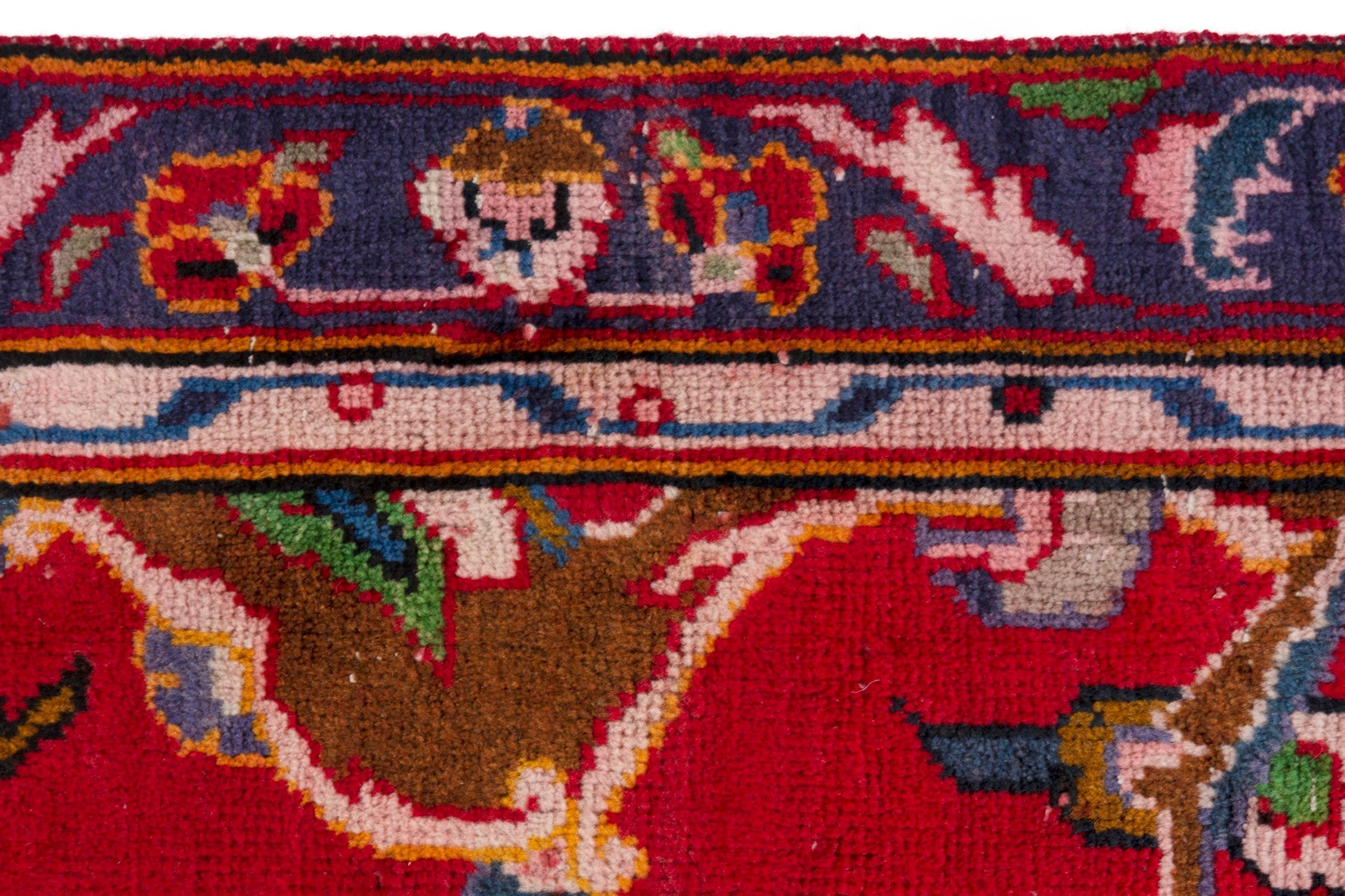 Persian Arak accent rug in deep red and burgundy, view 11 of 19