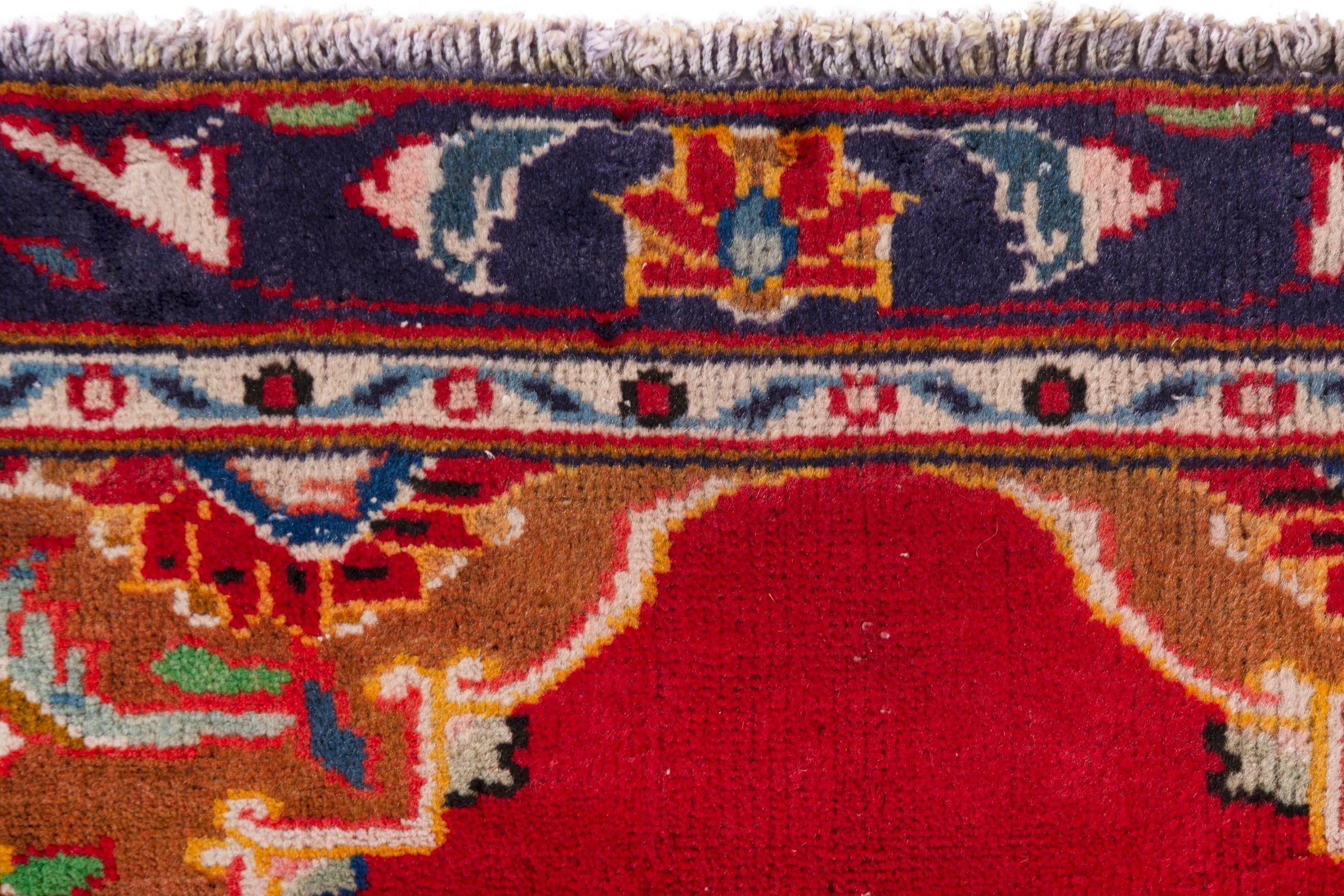 Persian Arak accent rug in deep red and burgundy, view 12 of 19